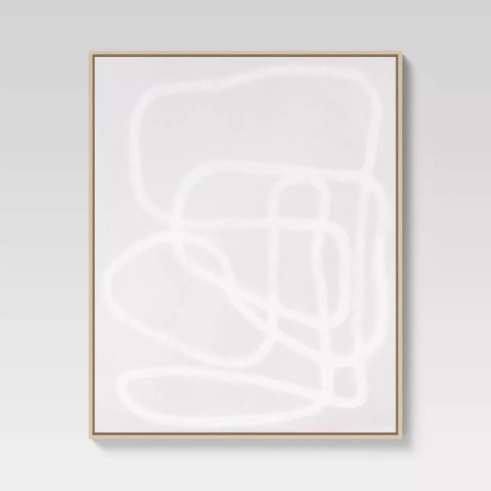 1-Piece Line Drawing Wall Canvases Gray/White SHOWROOM ITEM