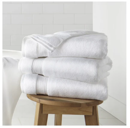 1-Piece Solid Soft Bath Towel, White