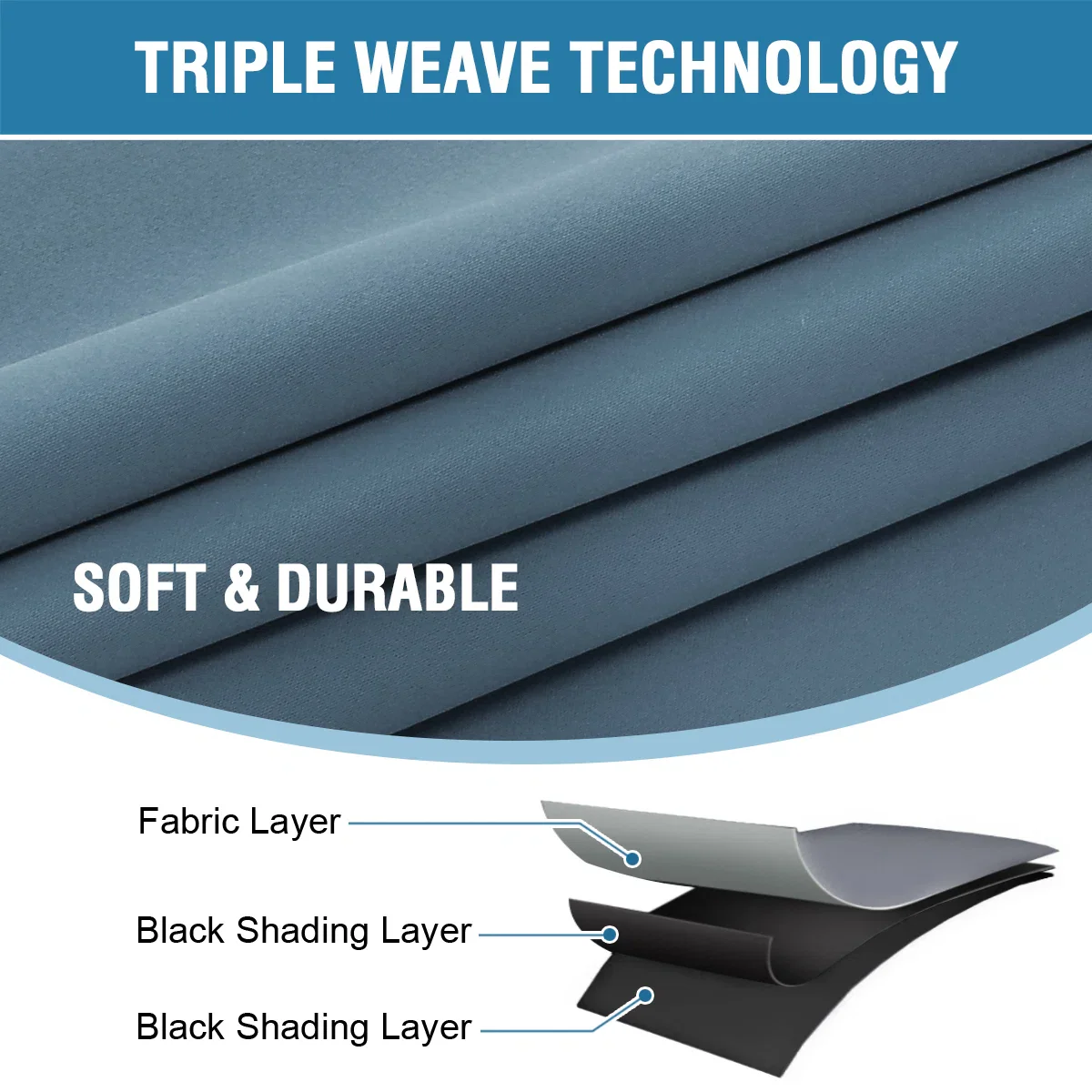 100% Blackout Curtains for Bedroom with Liner Full Room 2 Panels - Image 3
