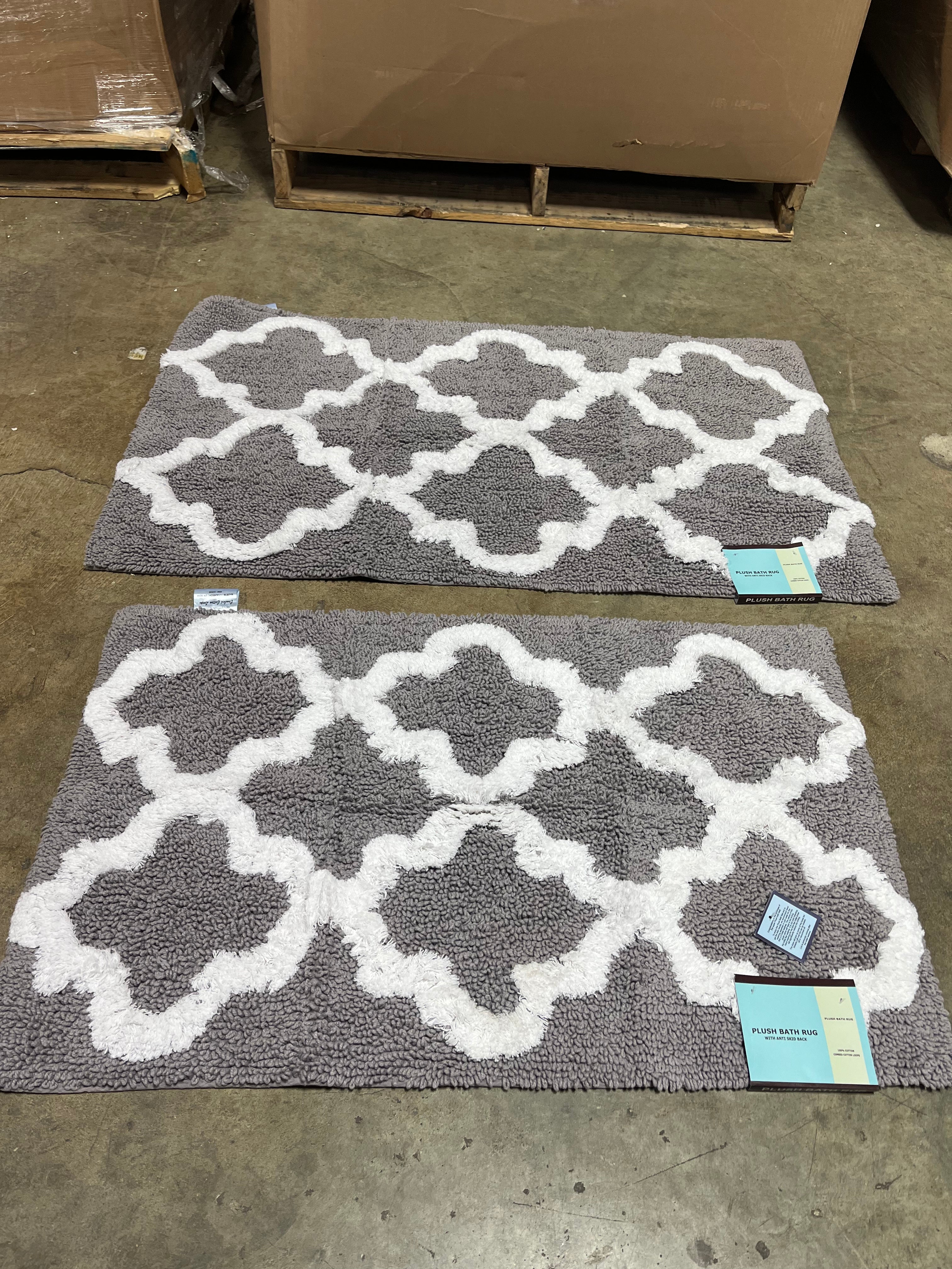100% Cotton Trellis 2-piece Bathroom Mat Set, - Image 3