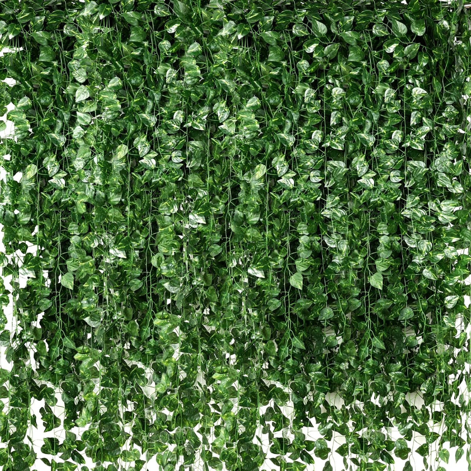 100 Pcs Artificial Ivy Garland Fake Vines Bulk Green Leaves - Set of 2