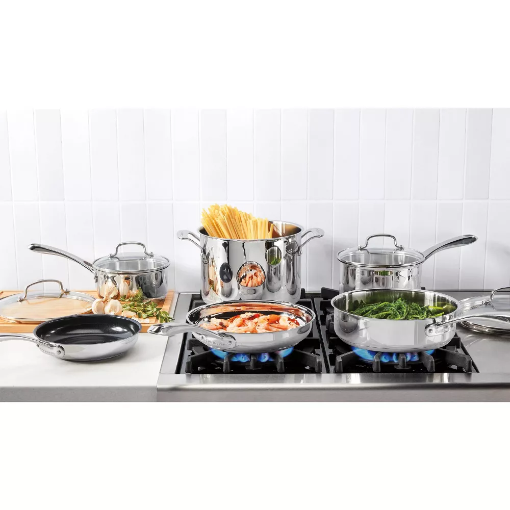 10pc Classic Stainless Steel Cookware Set - Image 4