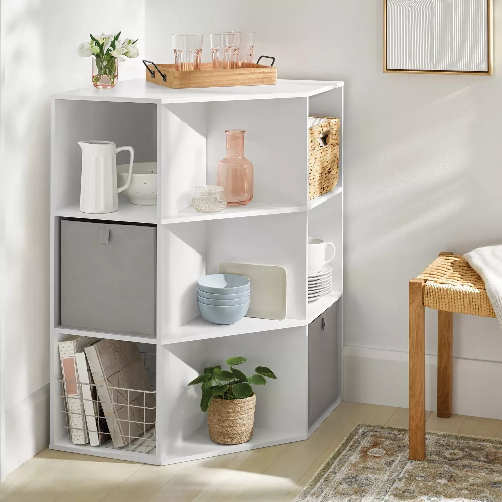 9 Cube Corner Book Shelf White - Image 3