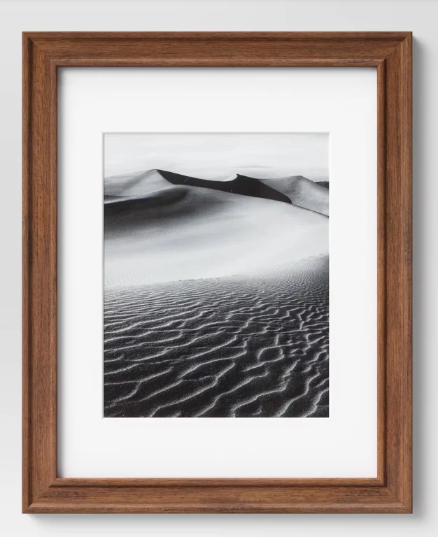 11" x 14" Matted to 8" x 10" Wood Wall Frame Midtone Woodgrain SHOWROOM ITEM