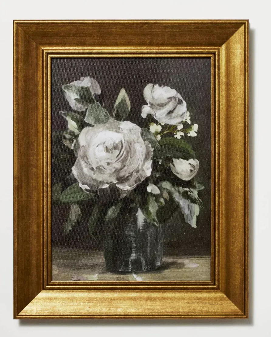 11" x 14" Vintage Floral Framed Wall Canvas - Threshold™ designed with Studio McGee SHOWROOM ITEM