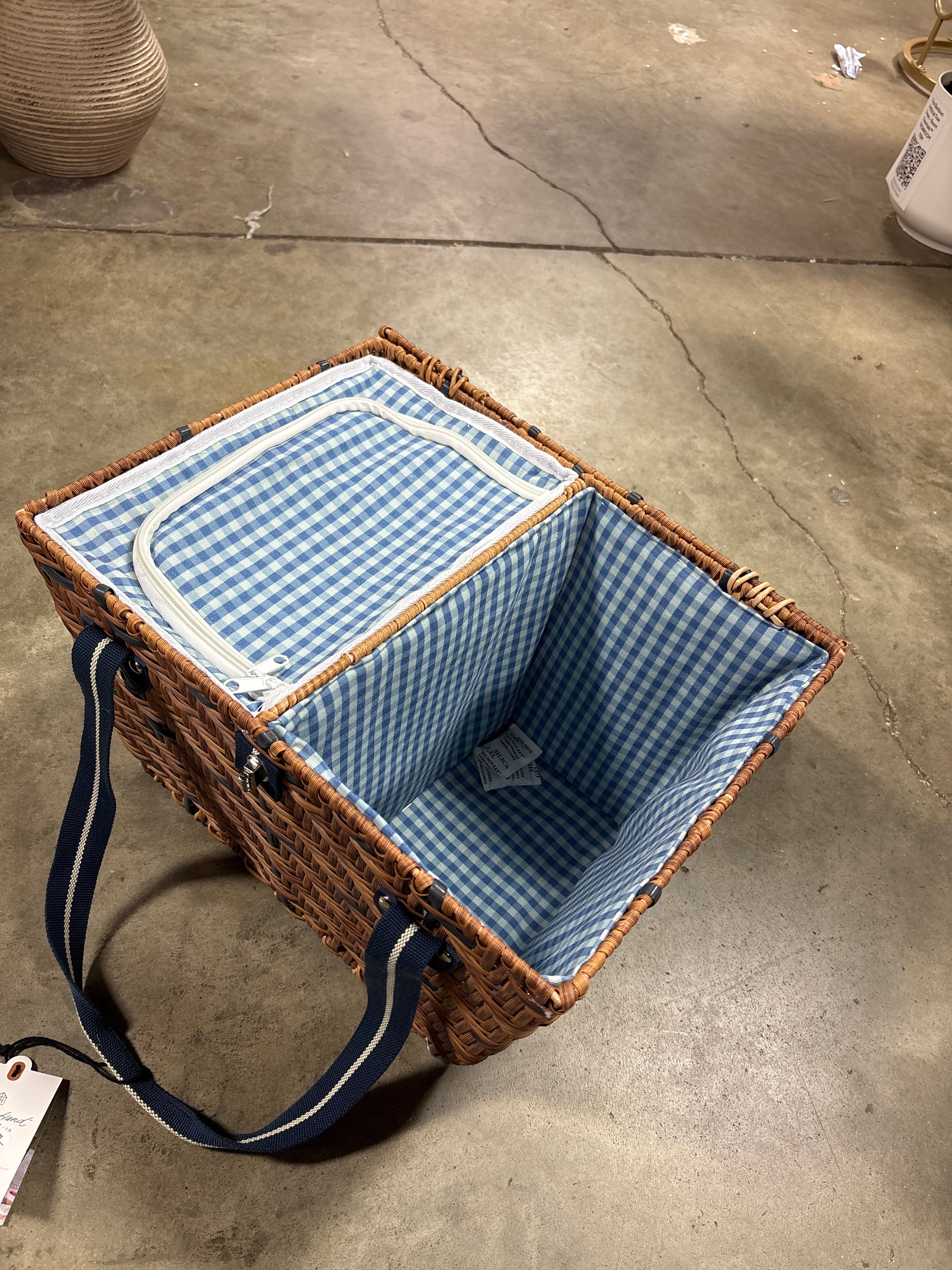 11"x16" Woven Picnic Basket Light Brown - Hearth & Hand™ with Magnolia SHOWROOM ITEM - Image 3