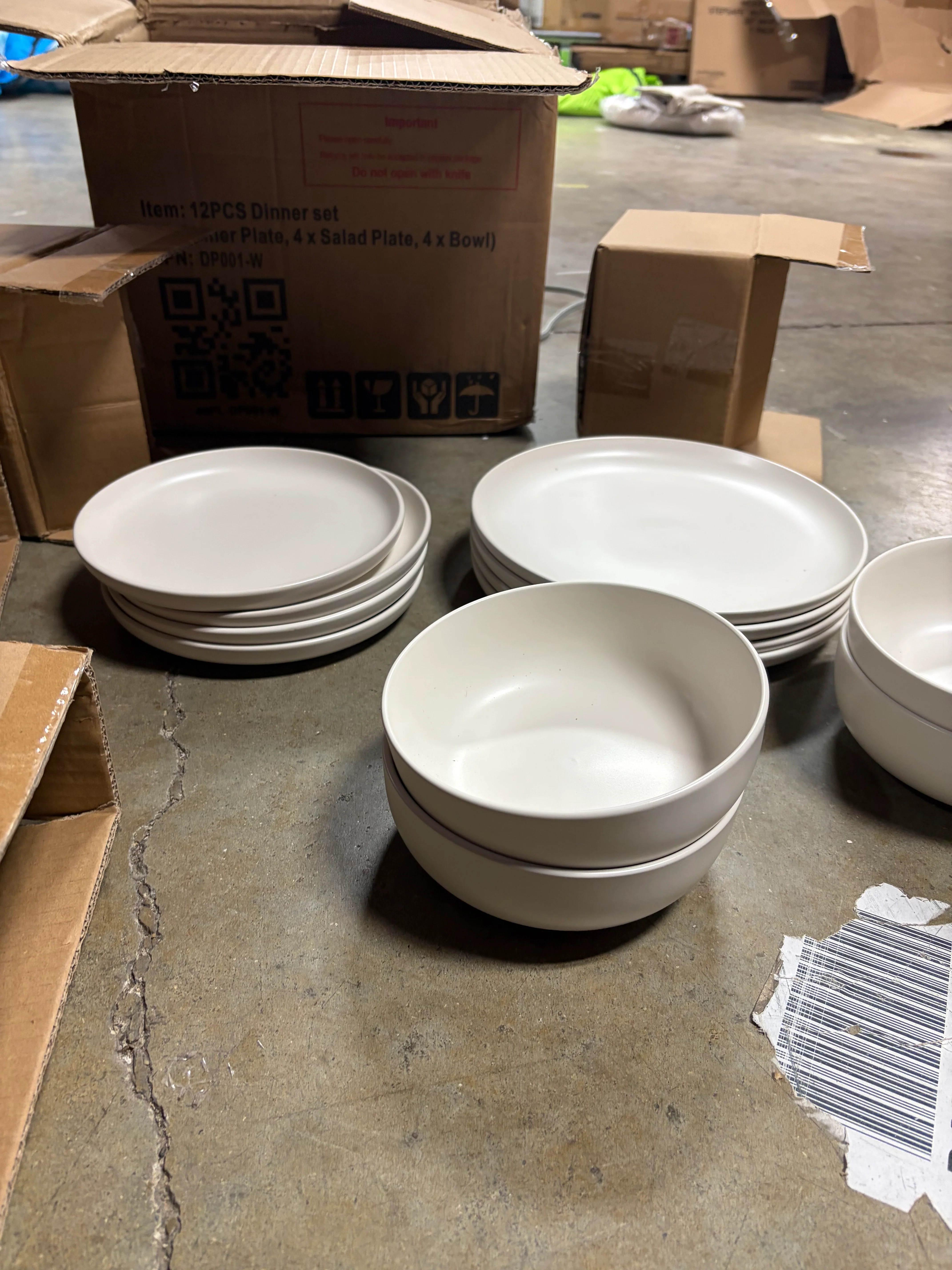 12-Piece Matte White Dinnerware Set for 4 - Image 7