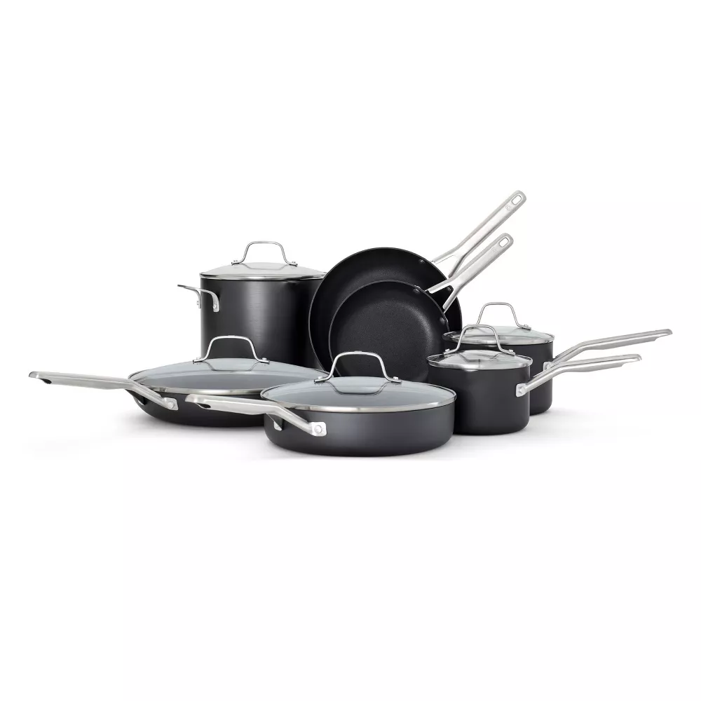 12pc Hard Anodized Aluminum Nonstick Cookware Set