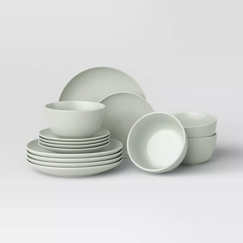 12pc Stoneware Avesta Dinnerware Set Light Green