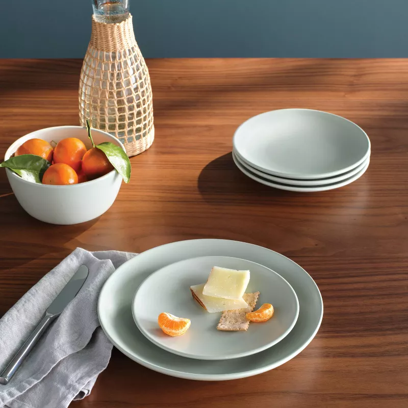 12pc Stoneware Avesta Dinnerware Set Light Green - Image 4