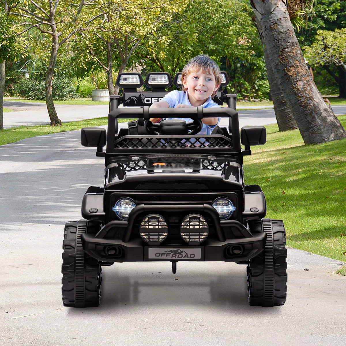 12V Ride On Truck Car, 2WD Electric Car, Black - Image 2