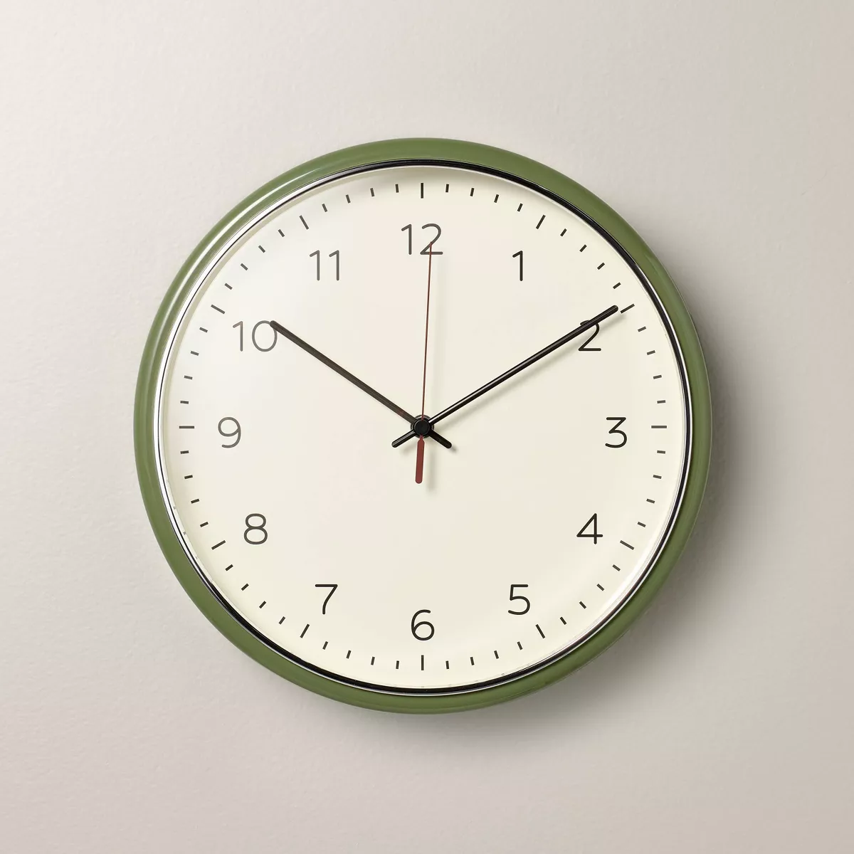 13" Wall Clock - Green/Chrome SHOWROOM ITEM