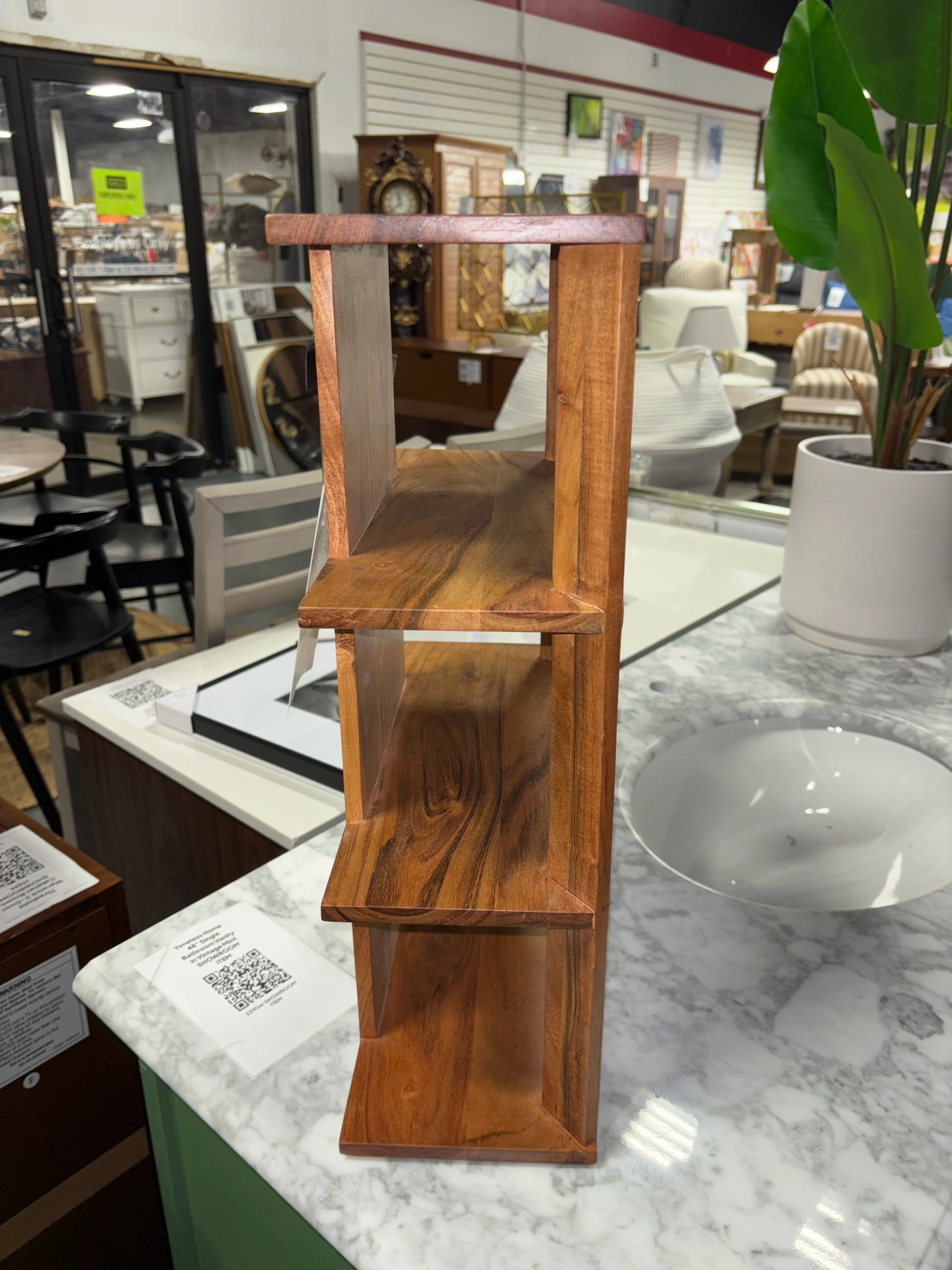 14" Wide 4 Shelf Mid-Century Wall Bookshelf SHOWROOM ITEM - Image 3
