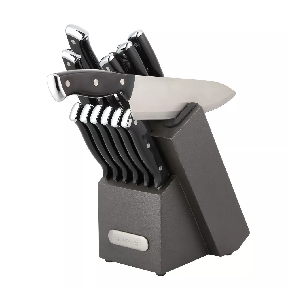 14pc Triple Rivet Knife Block Set with Edgekeeper Sharpener Graphite - Image 4