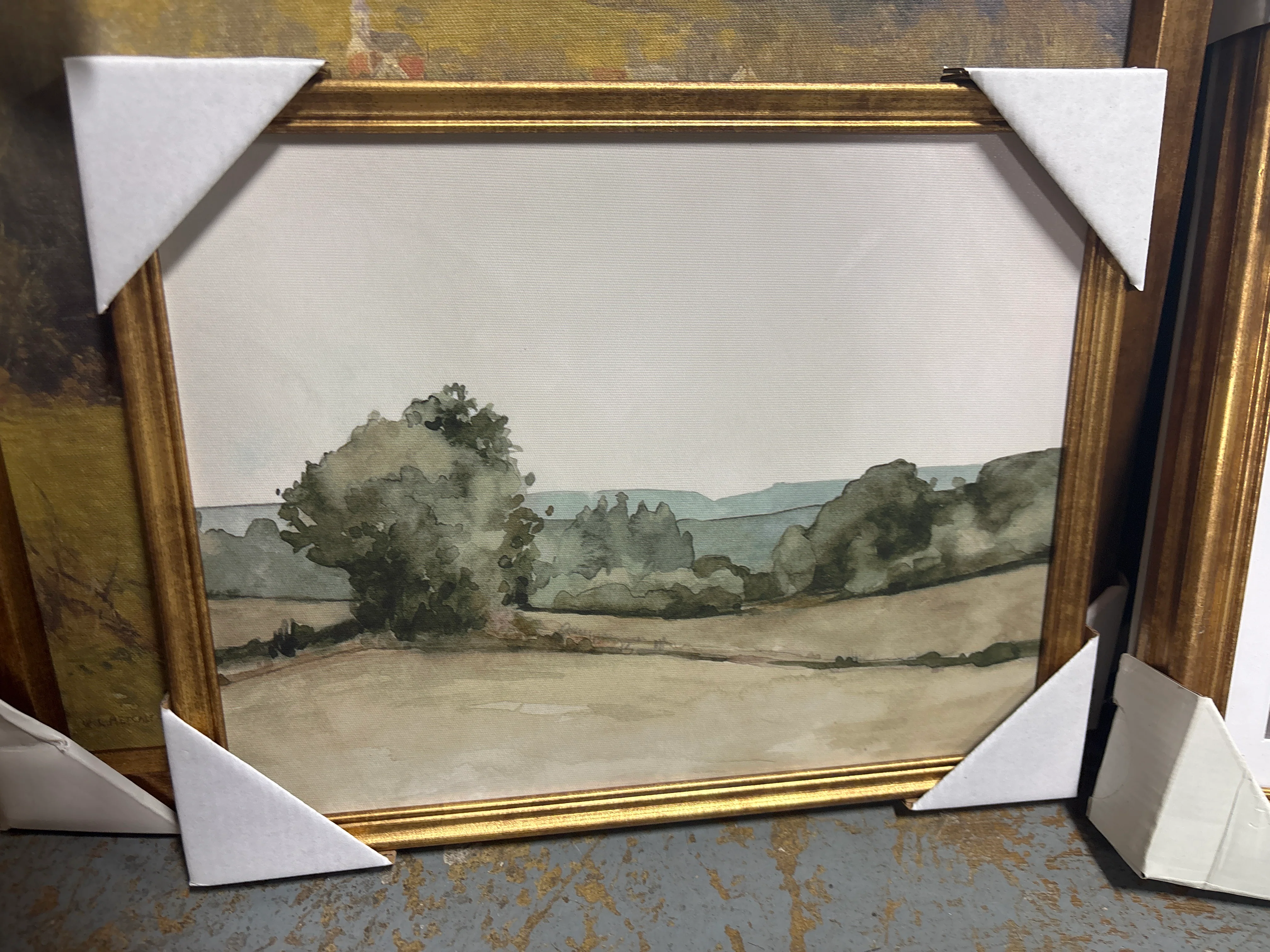 14"x 11" Rolling Hills Framed Wall Canvas Green SHOWROOM ITEM - Image 2