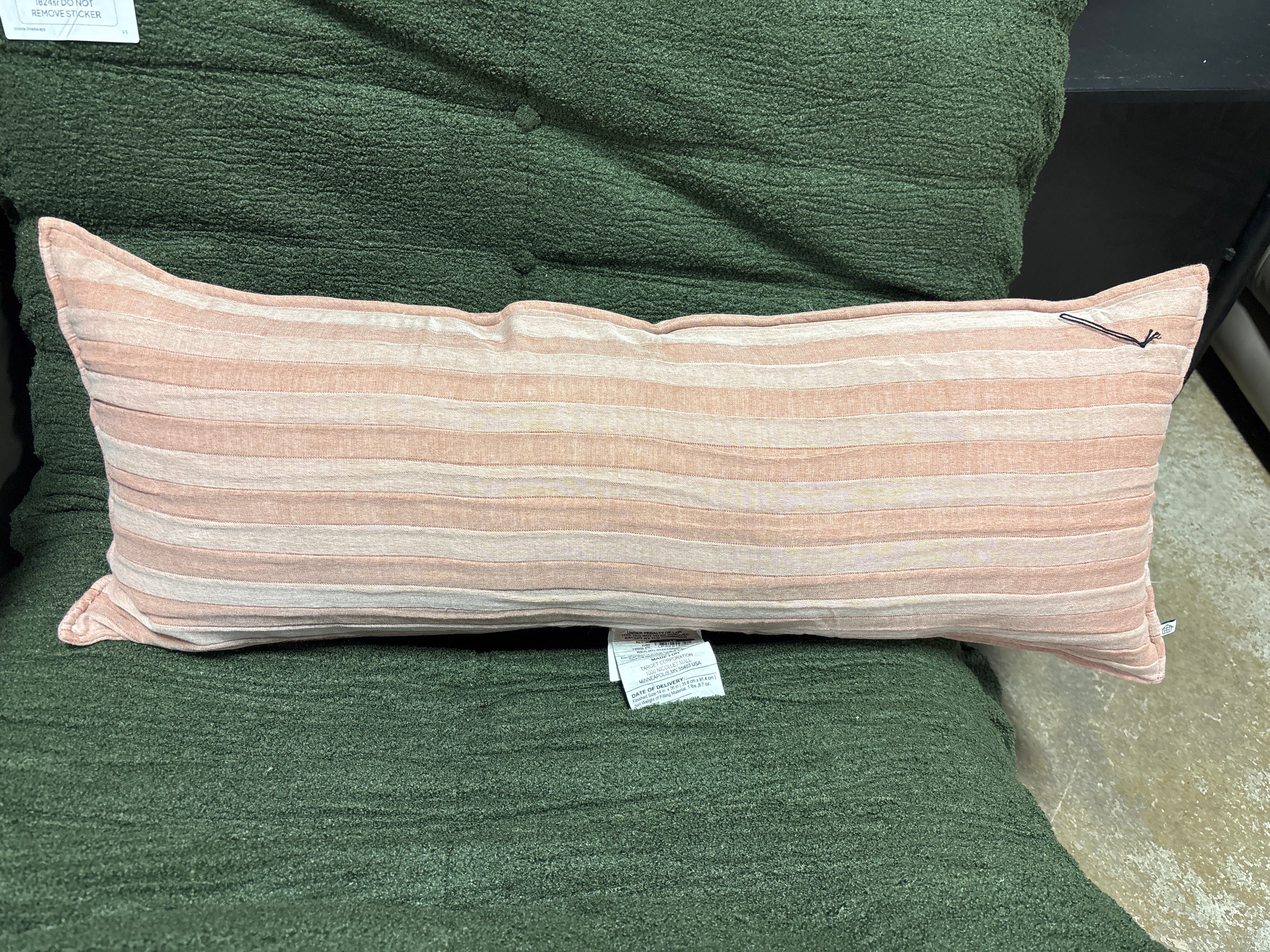 14"x36" Tonal Stripe Oblong Throw Pillow Rust SHOWROOM ITEM - Image 2