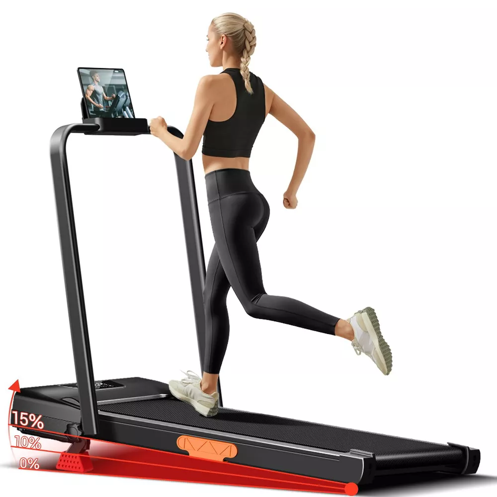15% Incline 4-in-1 Walking Pad Treadmill, Foldable Under Desk Treadmill