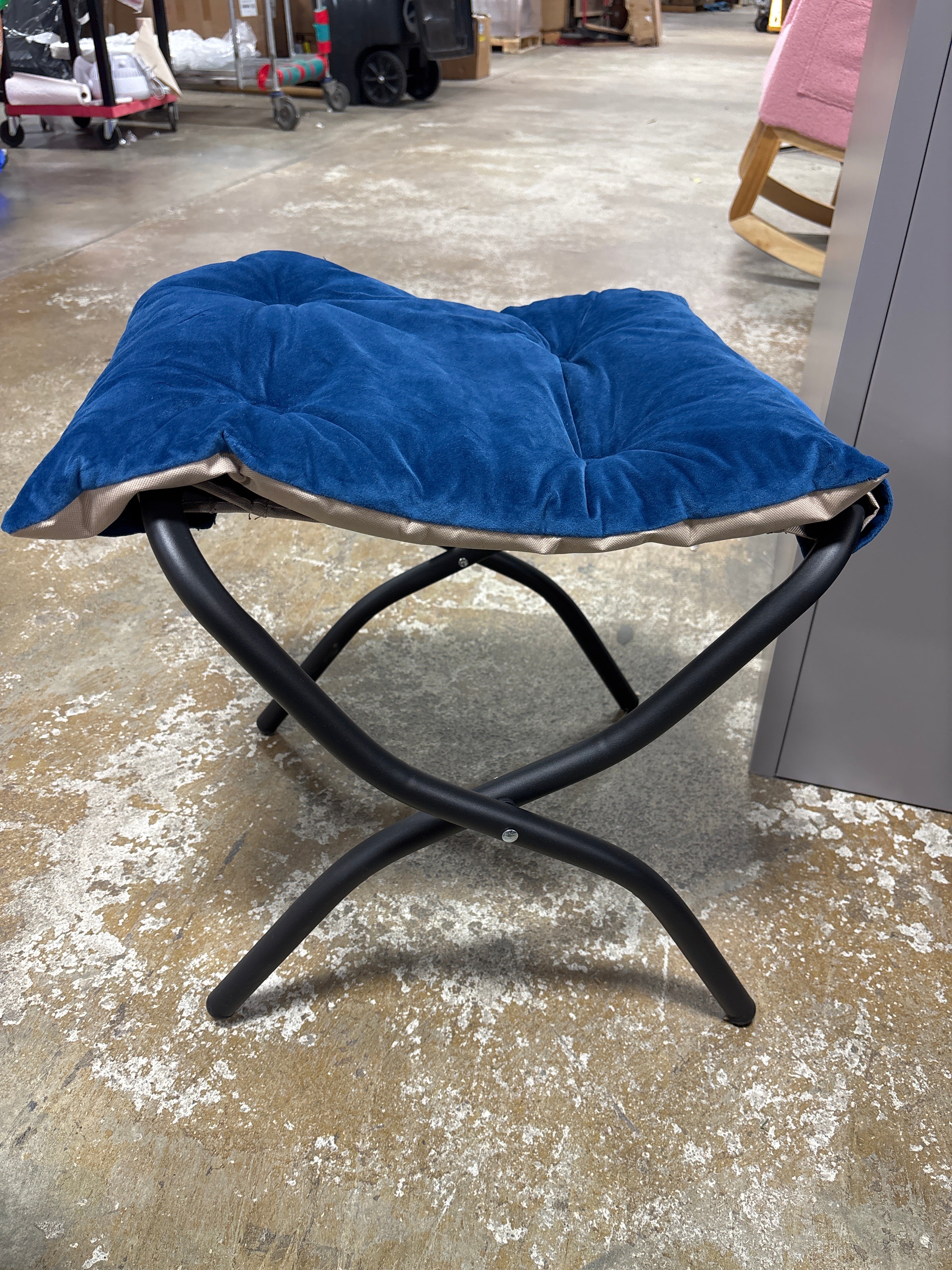 15"(H) Folding Footrest Stool - Royal Blue SHOWROOM ITEM - Image 2