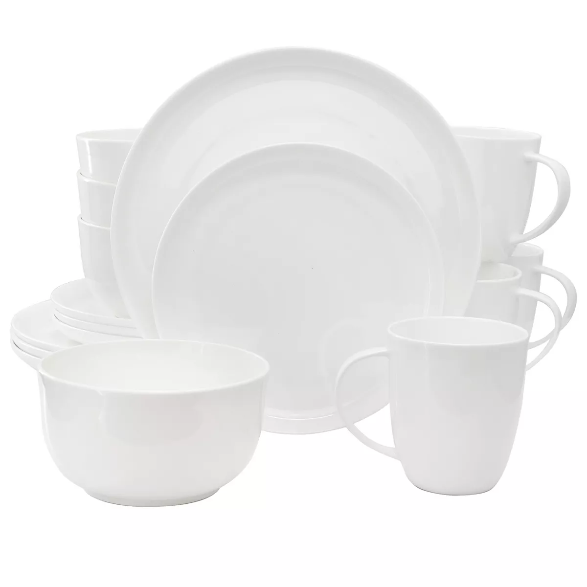 16 Piece Round Dinnerware Set in White