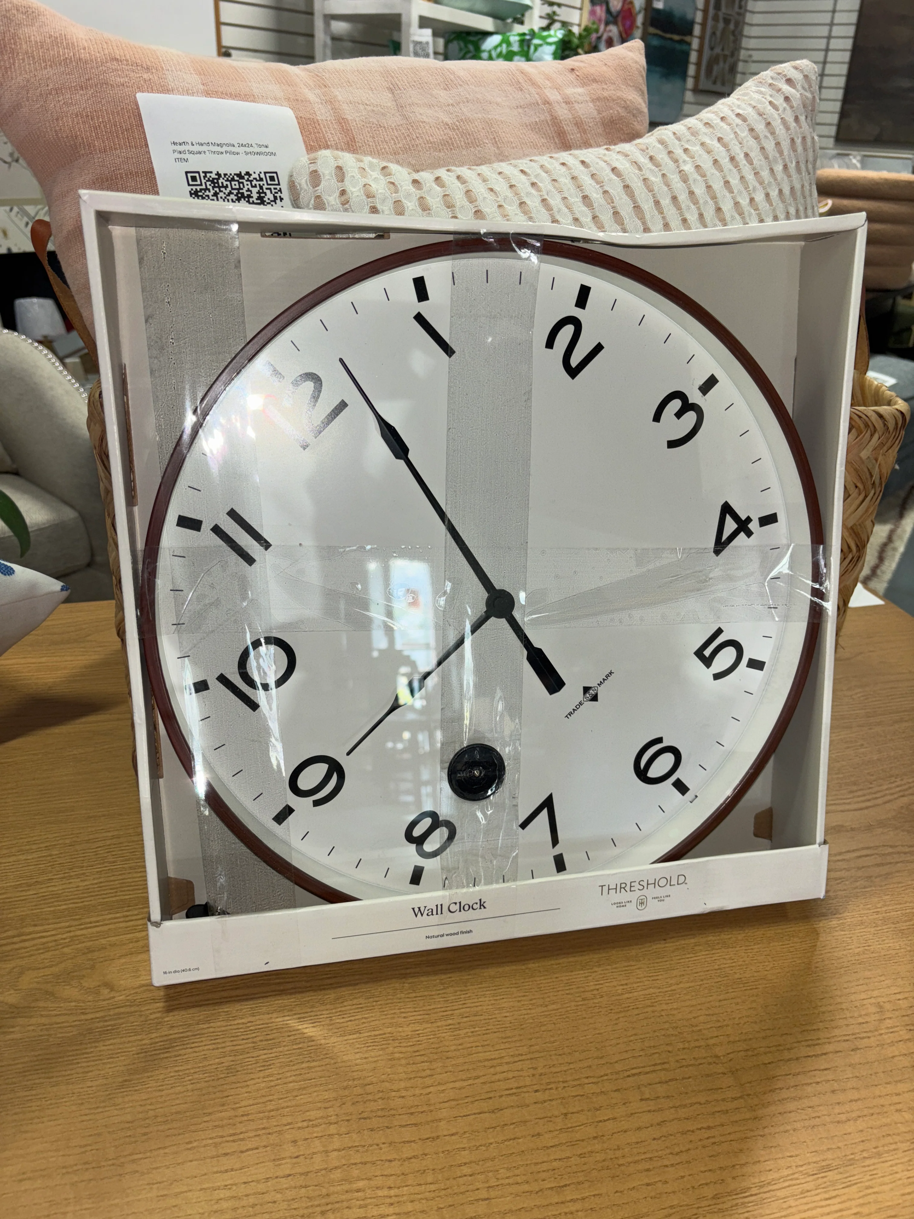 16" Thin Frame Wall Clock - Red/Brown SHOWROOM ITEM - Image 2