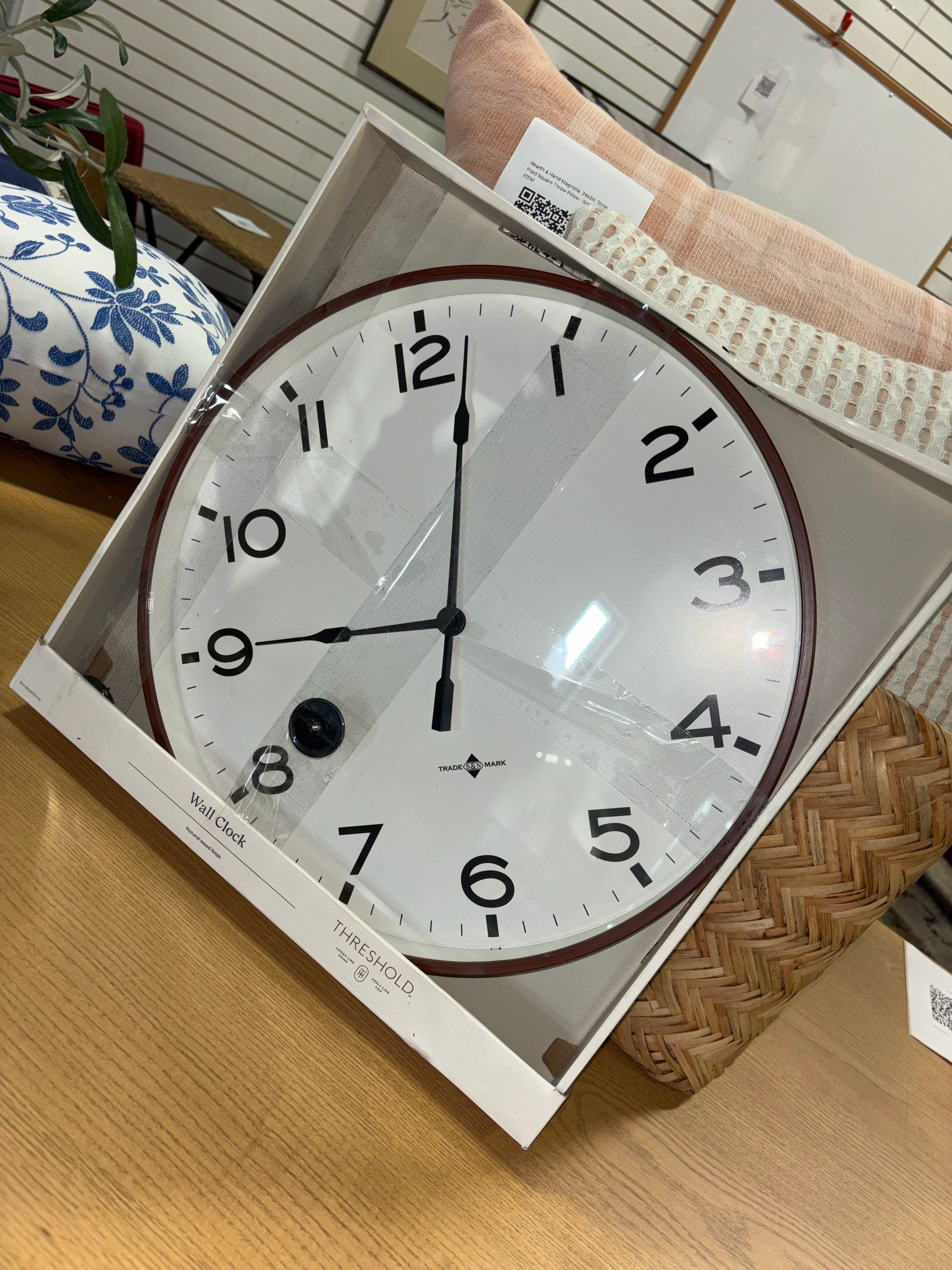 16" Thin Frame Wall Clock - Red/Brown SHOWROOM ITEM - Image 3
