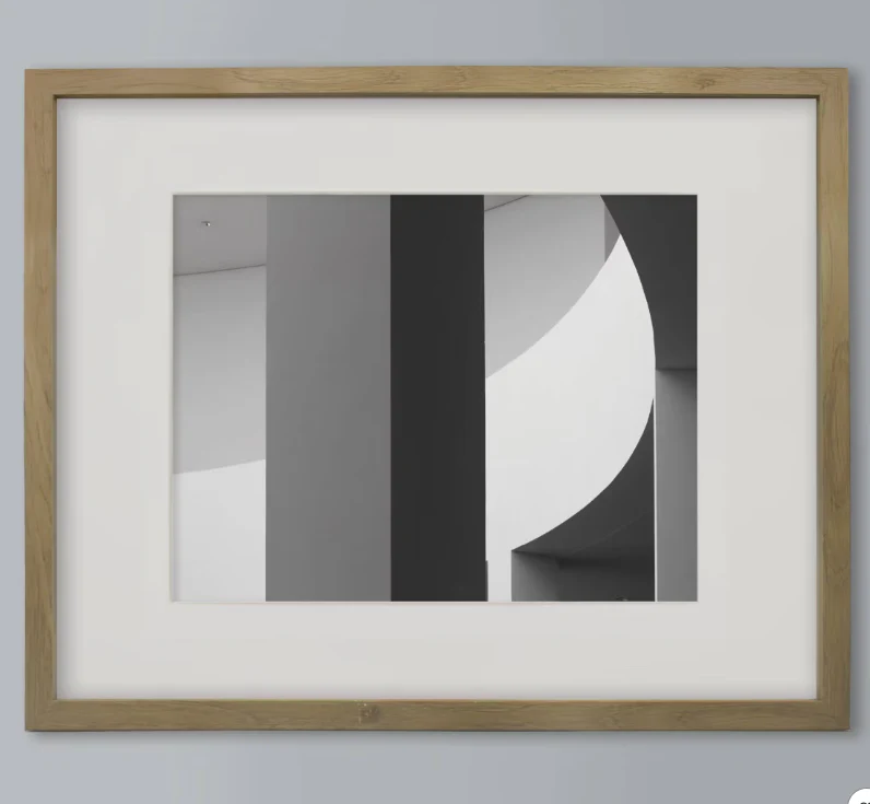 16" x 20" Matted to 11" x 14" Thin Gallery Frame Natural - Threshold™: Modern Style, Beveled Acid-Free Mat, MDF Material SHOWROOM ITEM