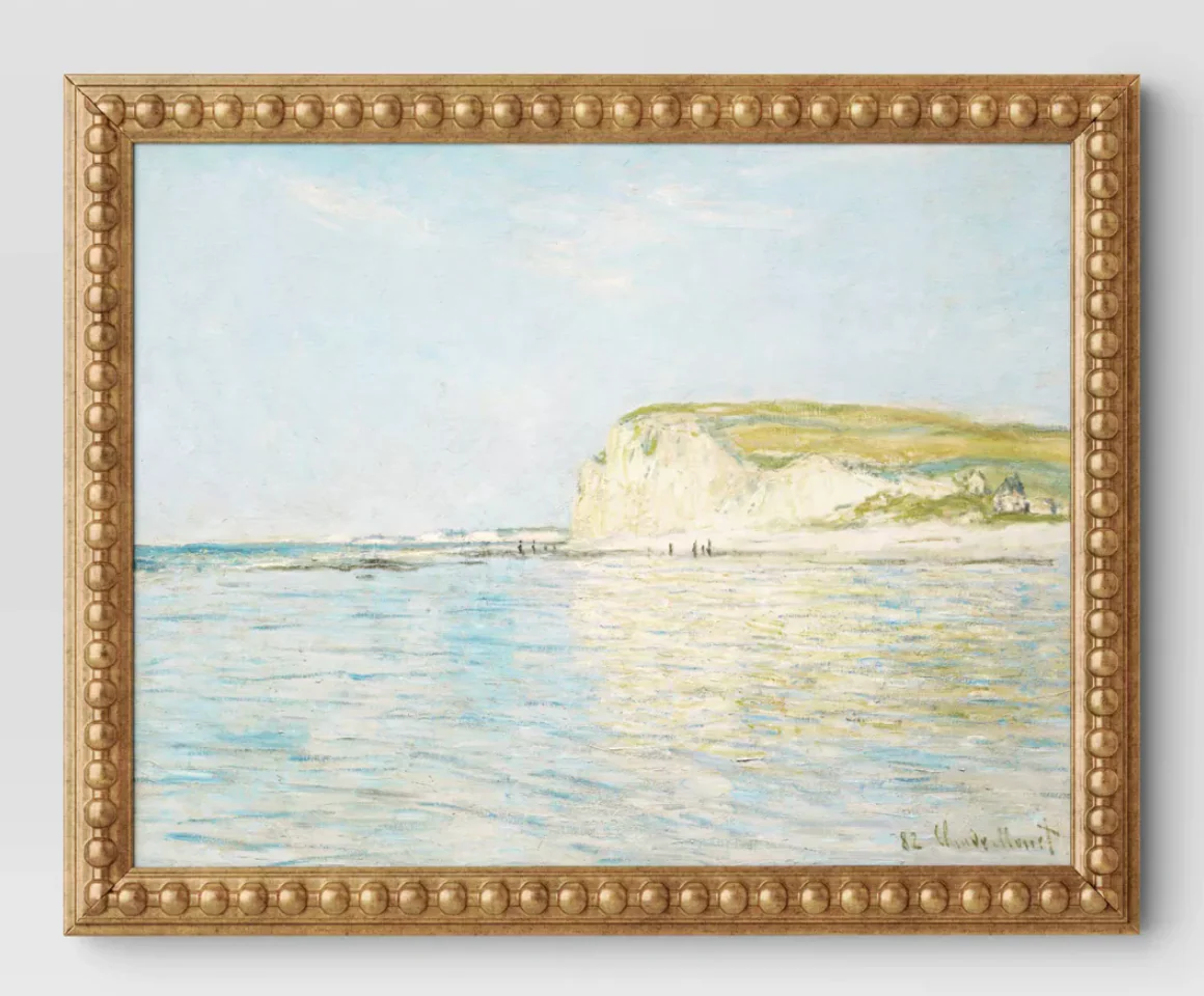 16" x 20" Silent Still Framed Wall Cotton Canvas Board - Threshold™: Polystyrene Gold Frame, Horizontal Landscape SHOWROOM ITEM