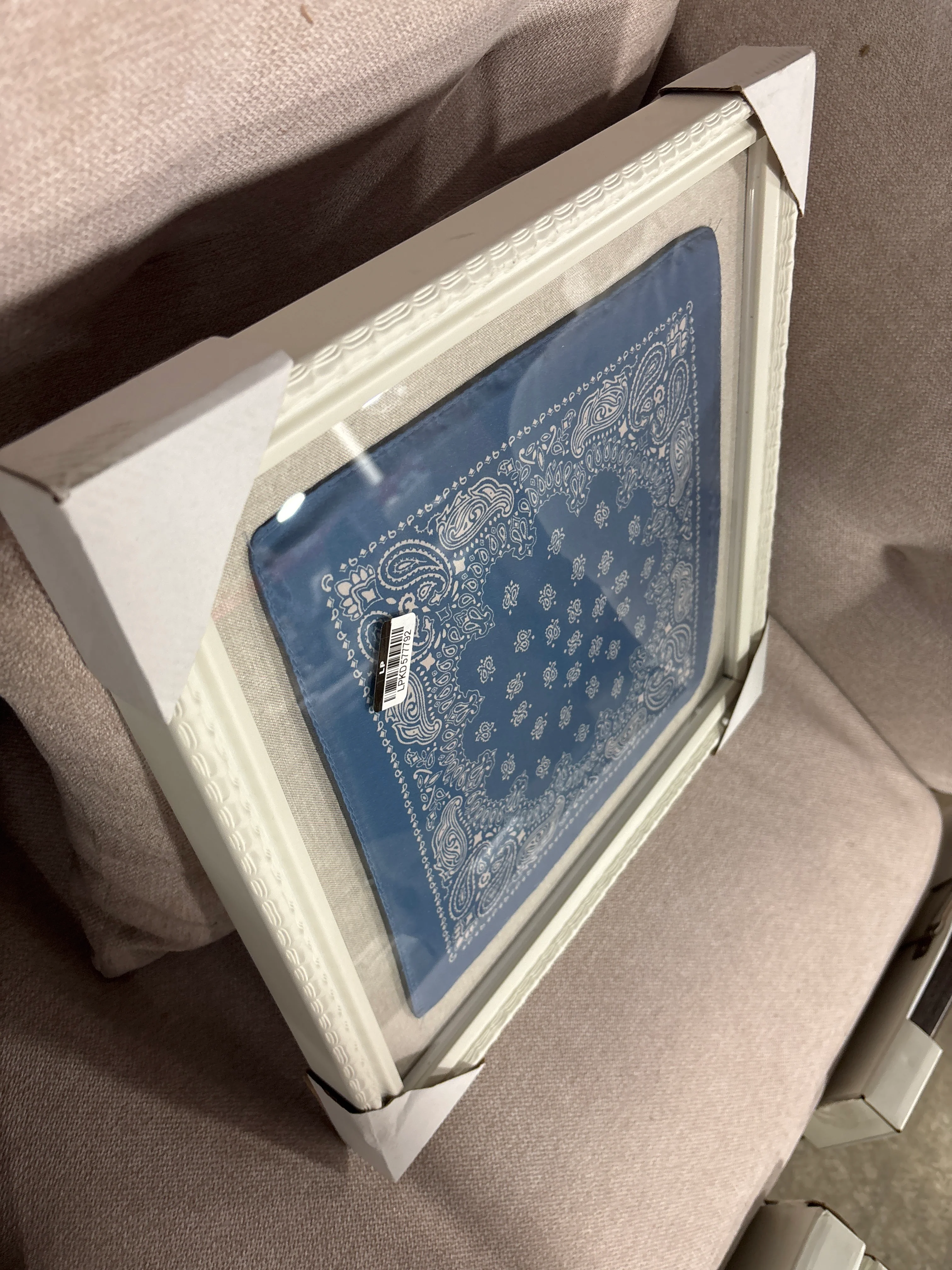 16"x16" Framed Fabric Bandanna Wall Art SHOWROOM ITEM - Image 3