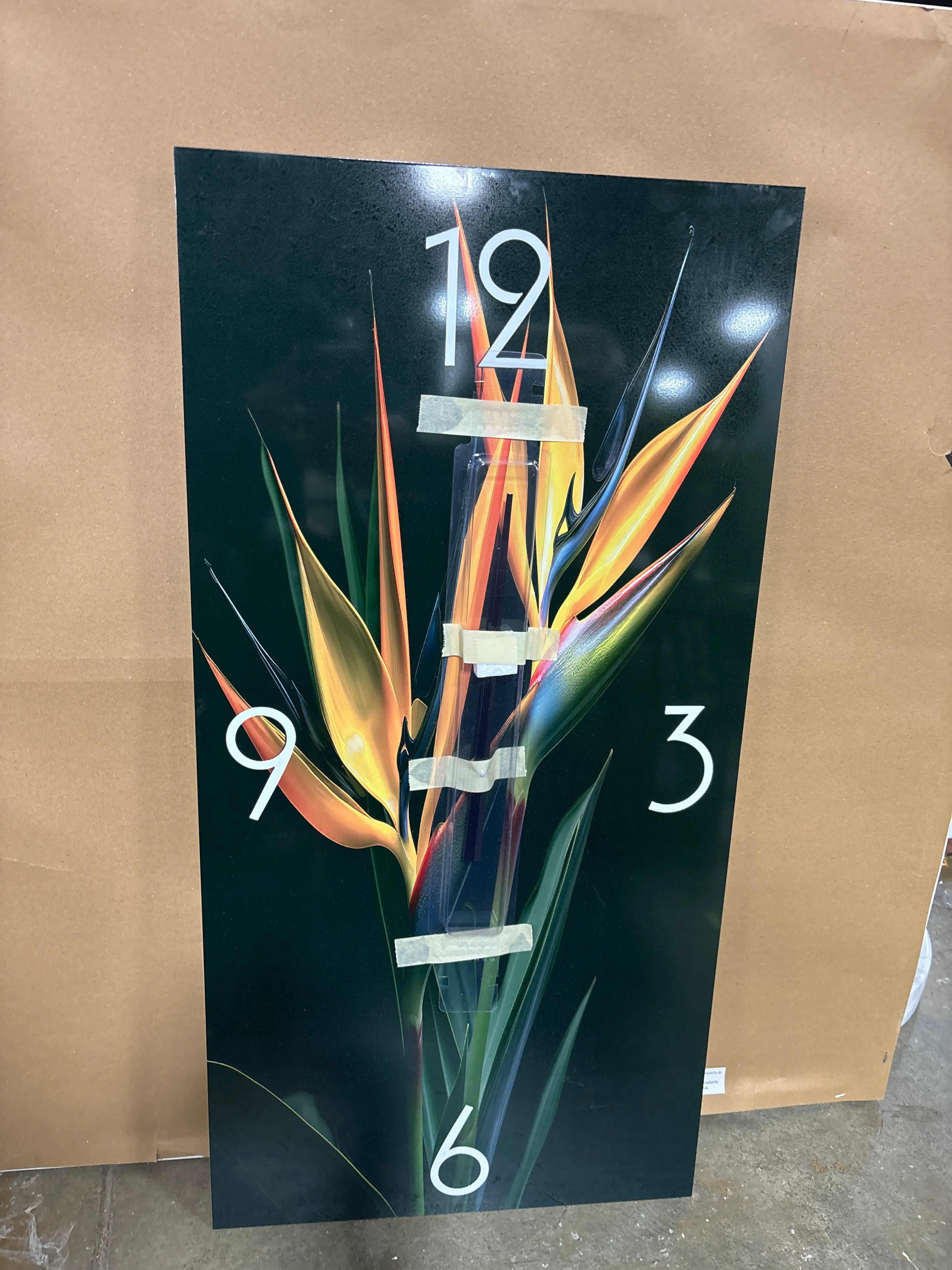 16"x32" Birds Of Paradise Flowers I - Floral Wall Clock SHOWROOM ITEM - Image 2