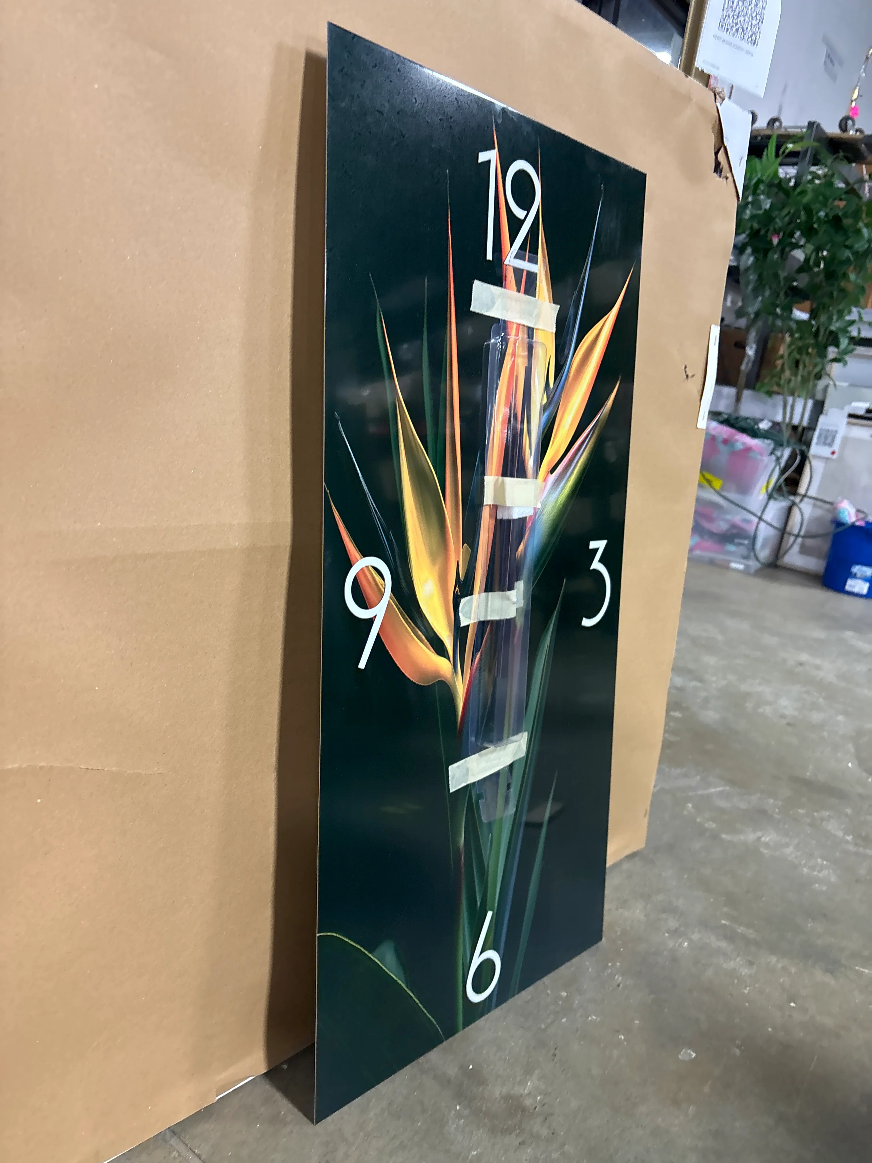 16"x32" Birds Of Paradise Flowers I - Floral Wall Clock SHOWROOM ITEM - Image 3