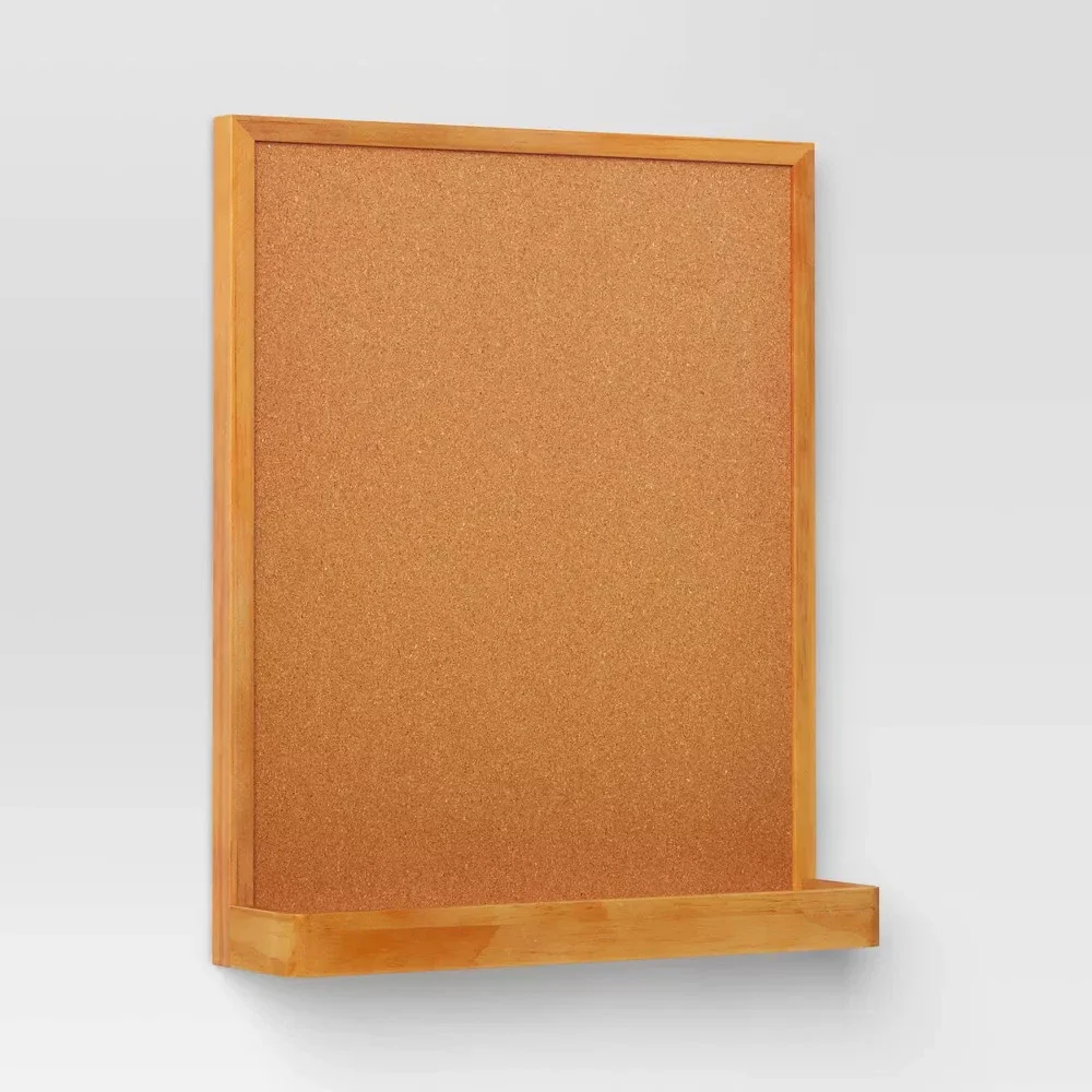 17"x20" Memo Board with Shelf - Brown SHOWROOM ITEM