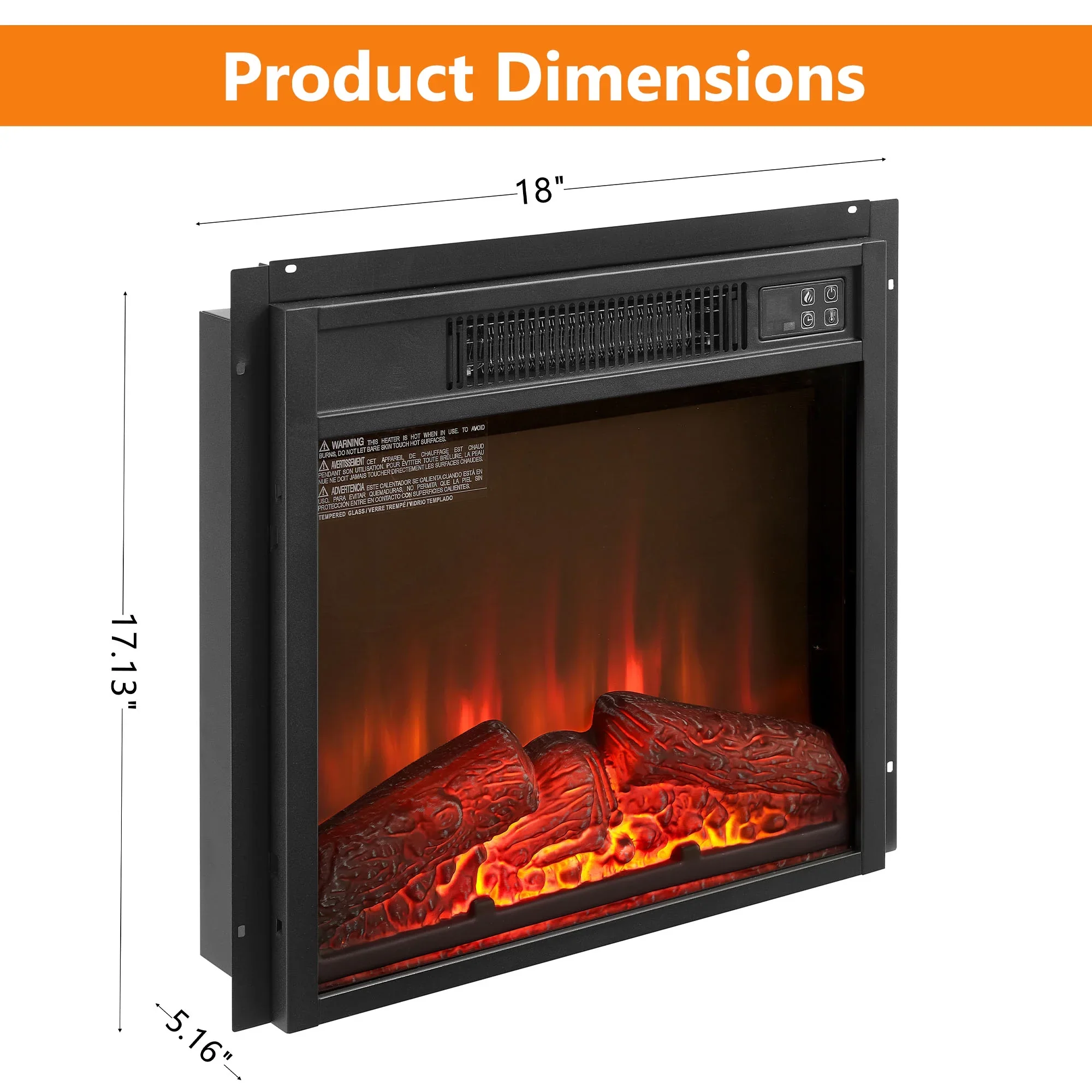 Fireplace Heaters for Inside, 3D Electric Fireplace Insert - Image 3