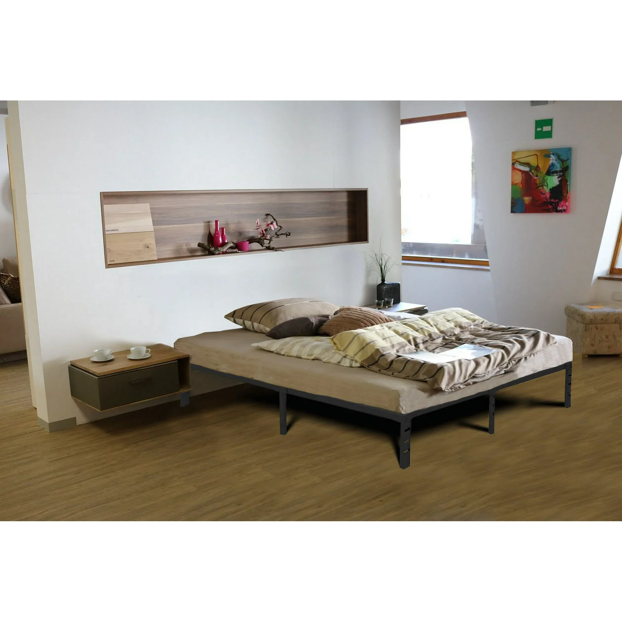 No Box Spring Needed and Heavy Duty Metal Platform Bed Frame, Full - Image 5