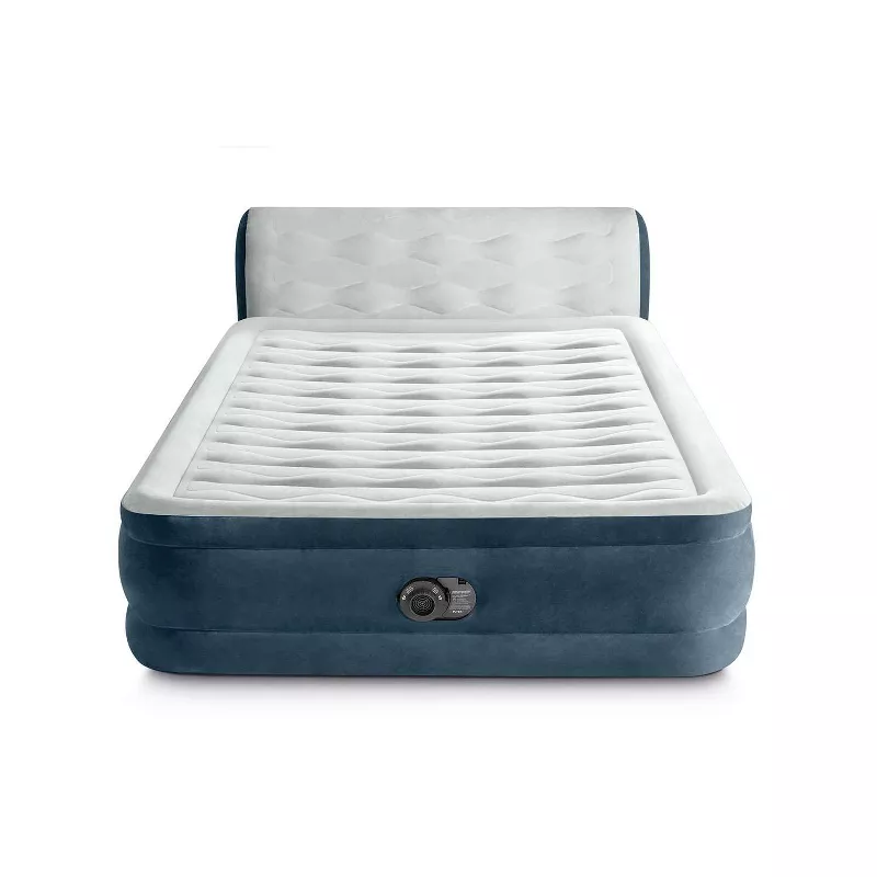Pillow Top Air Mattress with Electric Pump and Headboard - Queen