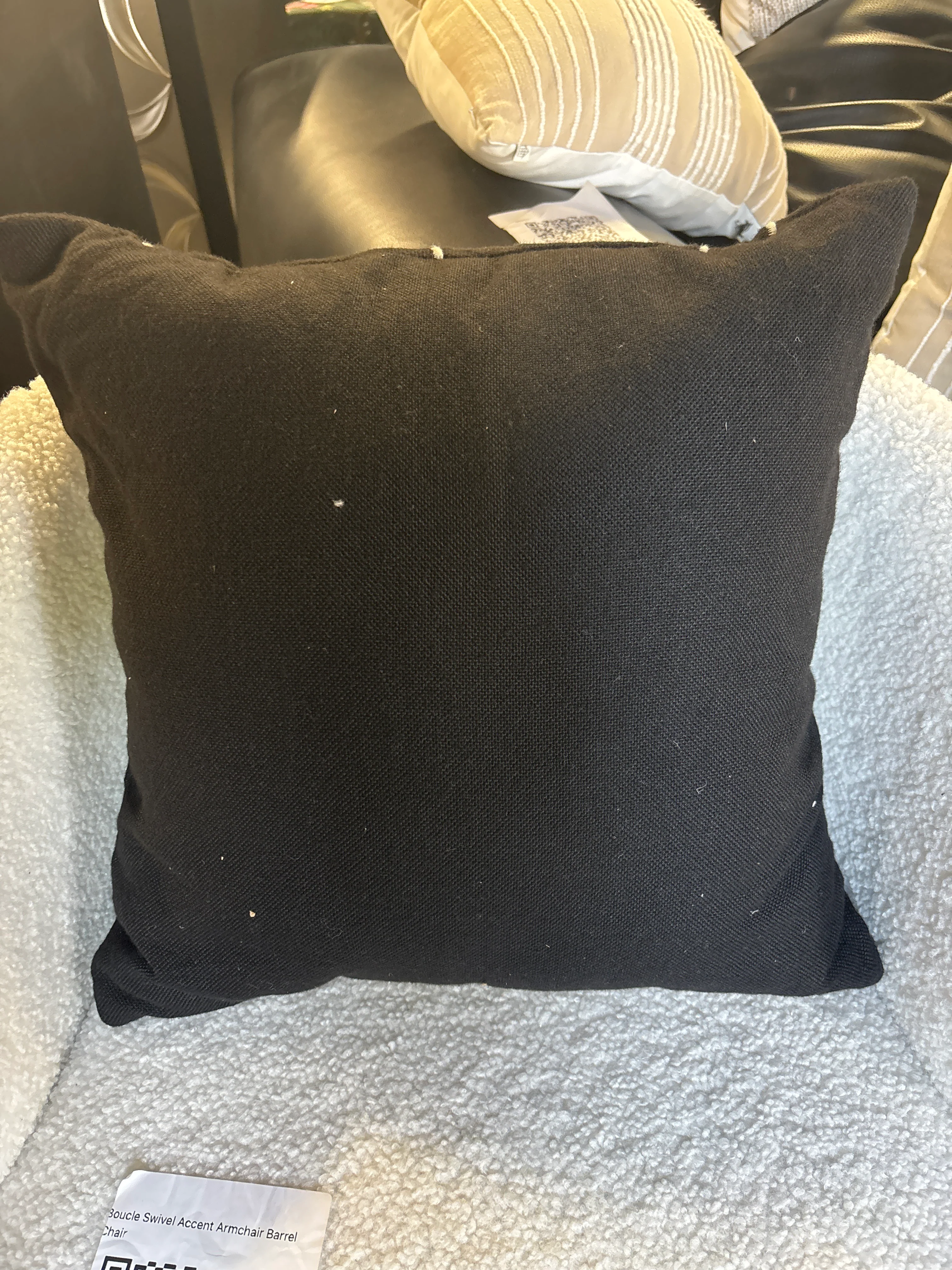 18"x18" Abstract Lines Square Outdoor Throw Pillow - Black SHOWROOM ITEM - Image 3