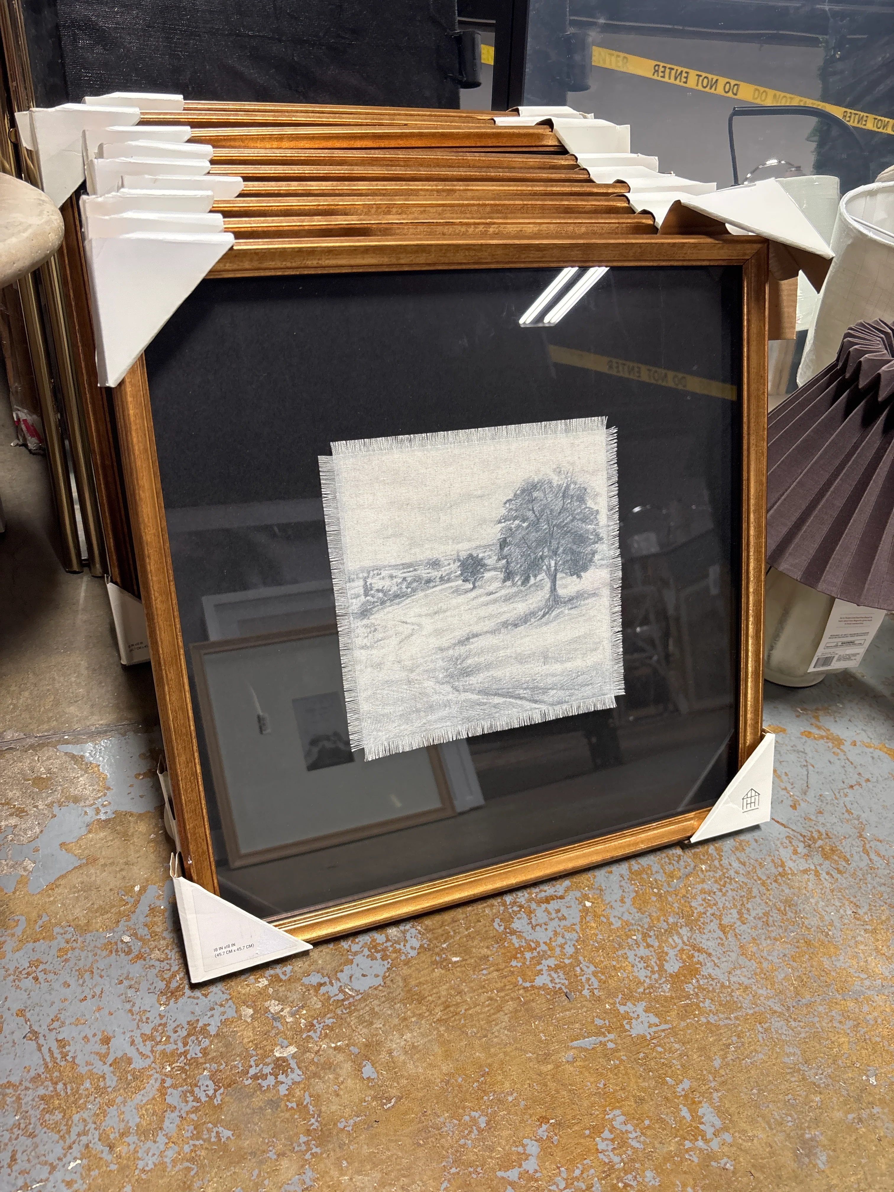 18"x18" Square Matte Black Landscape Framed Wall Art SHOWROOM ITEM - Image 3
