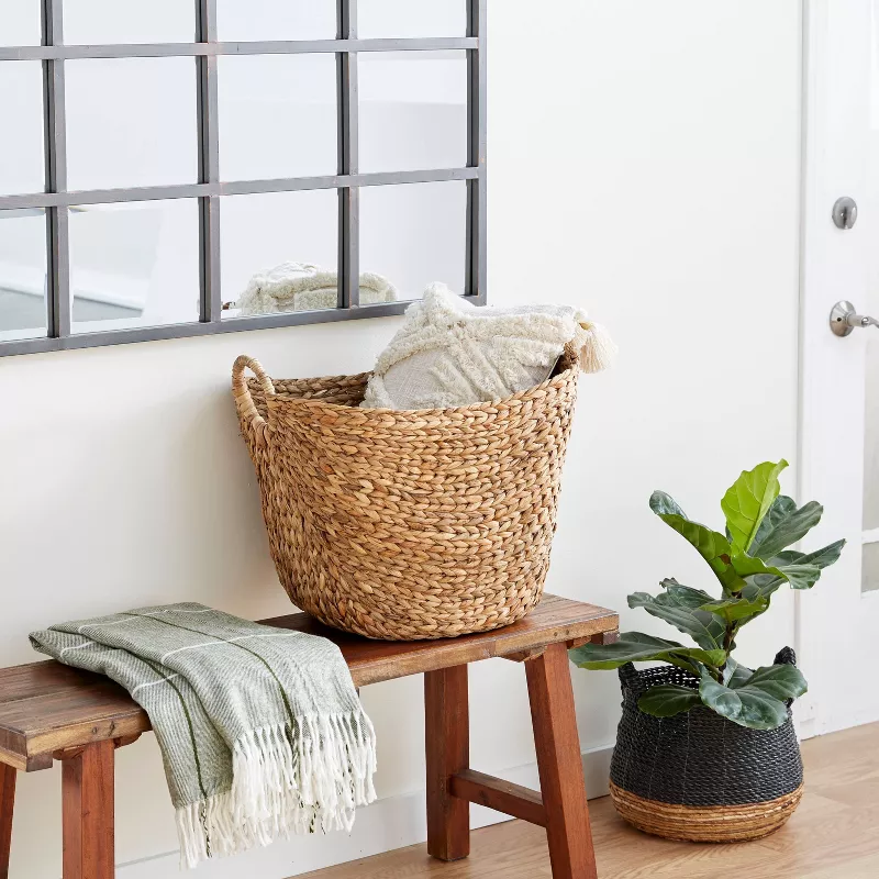 Brown Sea Grass Contemporary Storage Basket - Image 3
