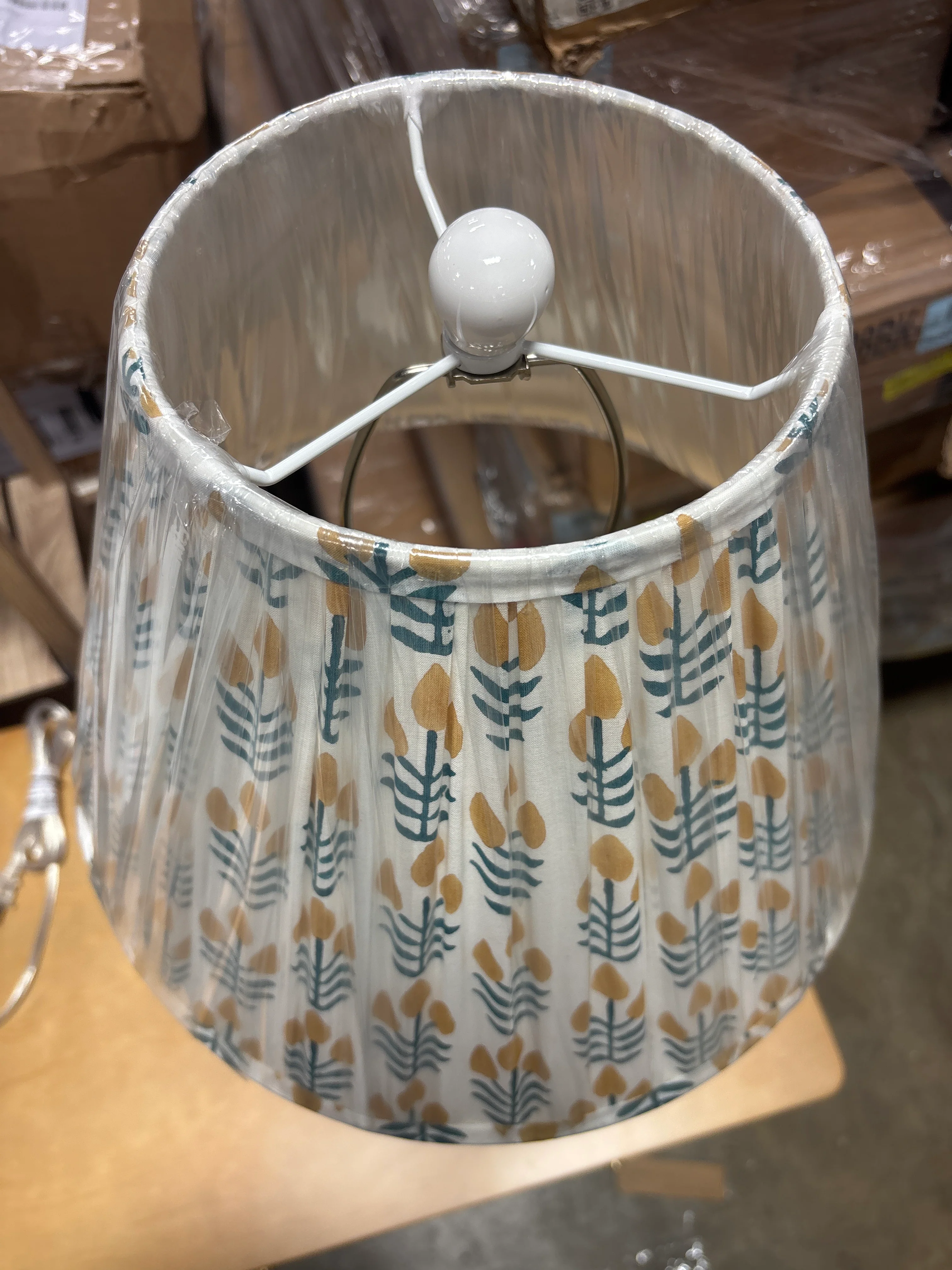 19"x8.5" Large Assembled Textured Ceramic Lamp White SHOWROOM ITEM - Image 5
