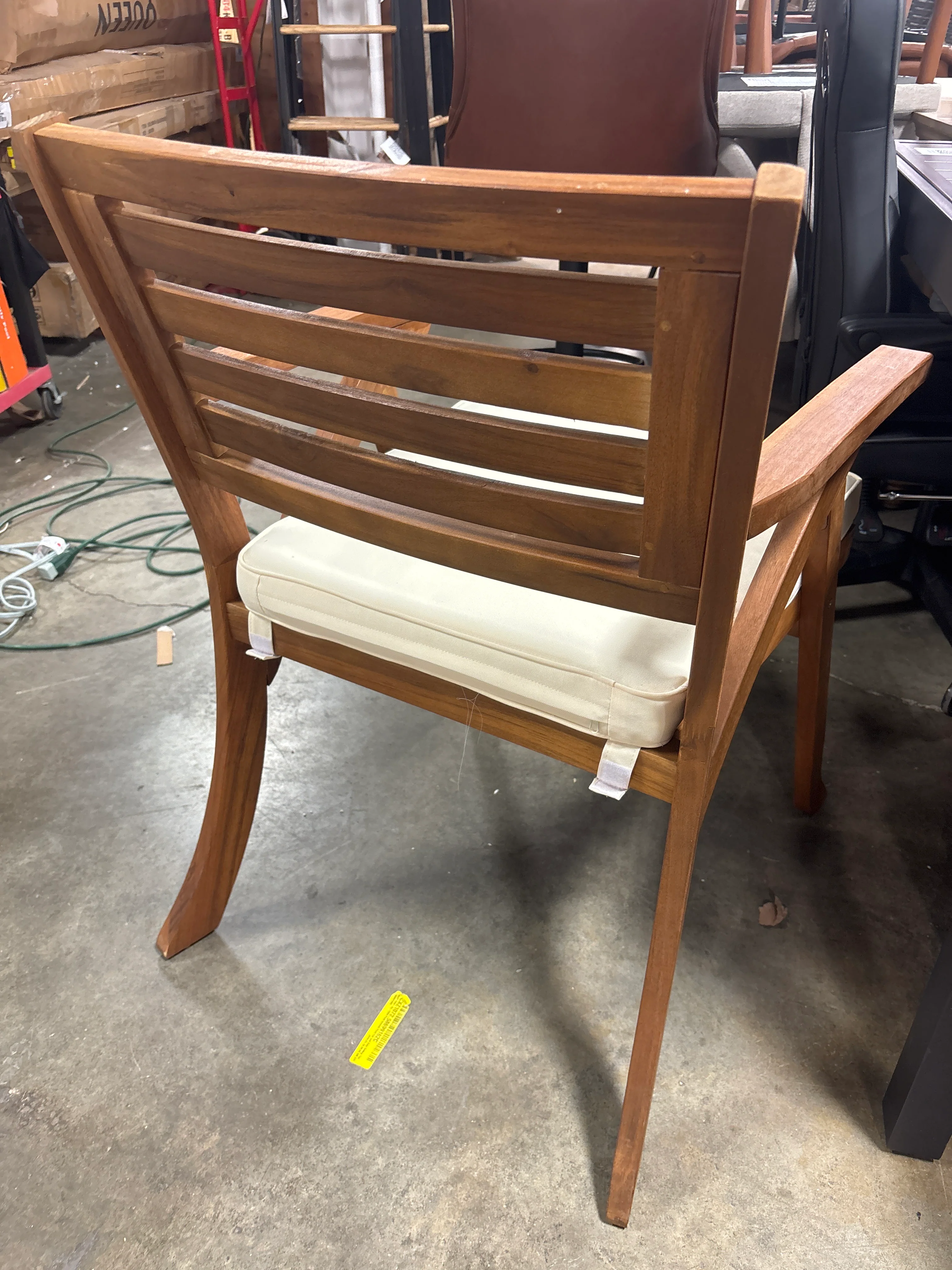 1pc Christopher Knight Hermosa Outdoor Acacia Wood Arm Chair SHOWROOM ITEM - Image 3