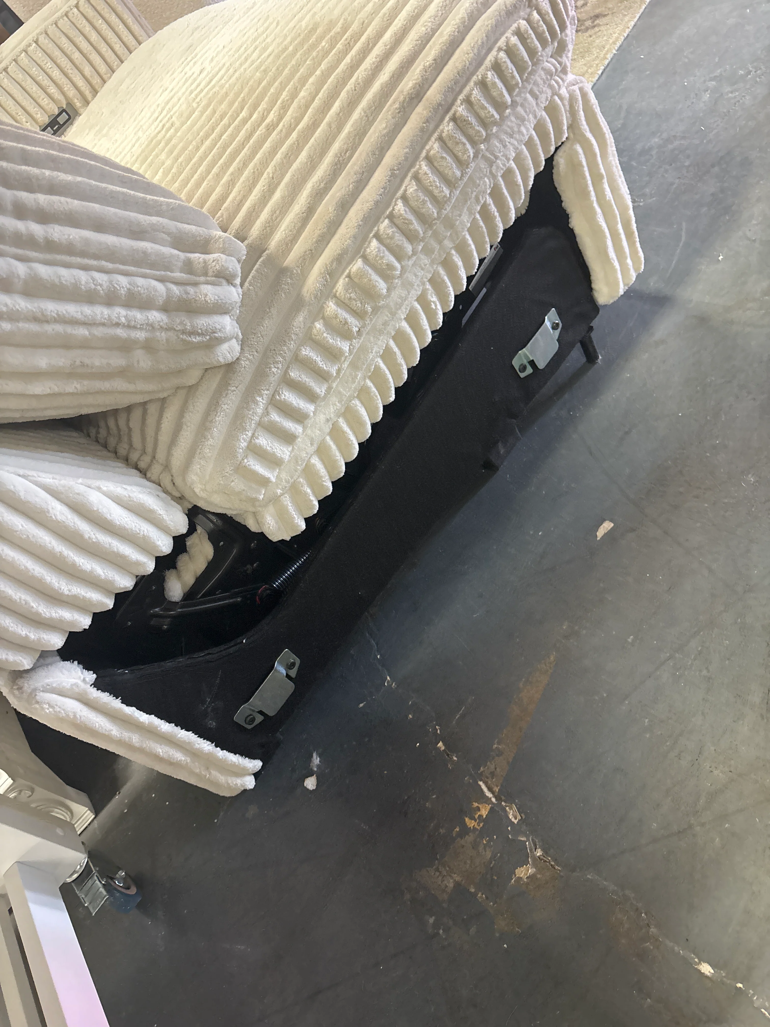 1pc Right End Sectional Piece - Cream Corduroy SHOWROOM ITEM - Image 4