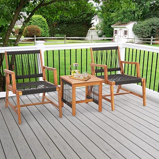 1pc Tangkula Acacia Wood Outdoor Club Chair SHOWROOM ITEM