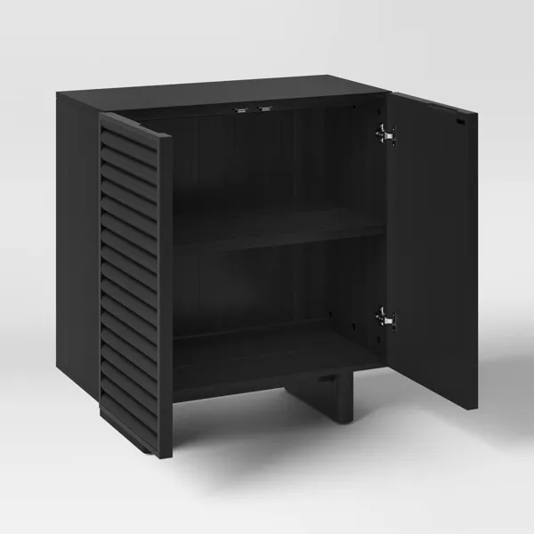 2 Door Fluted Accent Cabinet Black, final cut - Image 4