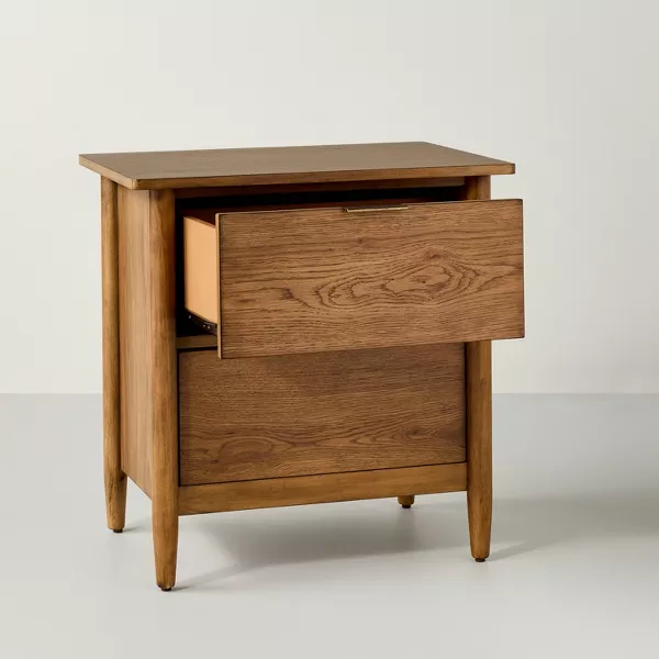 2 Drawer Modern Wood Nightstand - Image 3