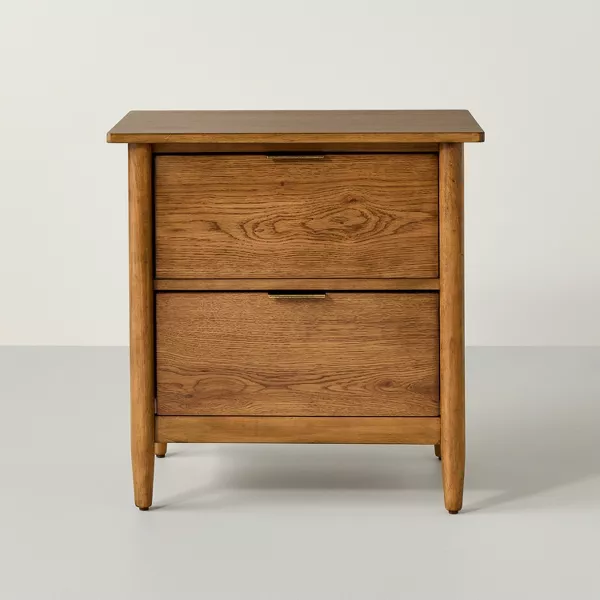 2 Drawer Modern Wood Nightstand - Image 4