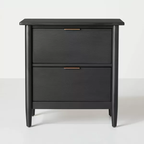 2 Drawer Modern Wood Nightstand - Image 4