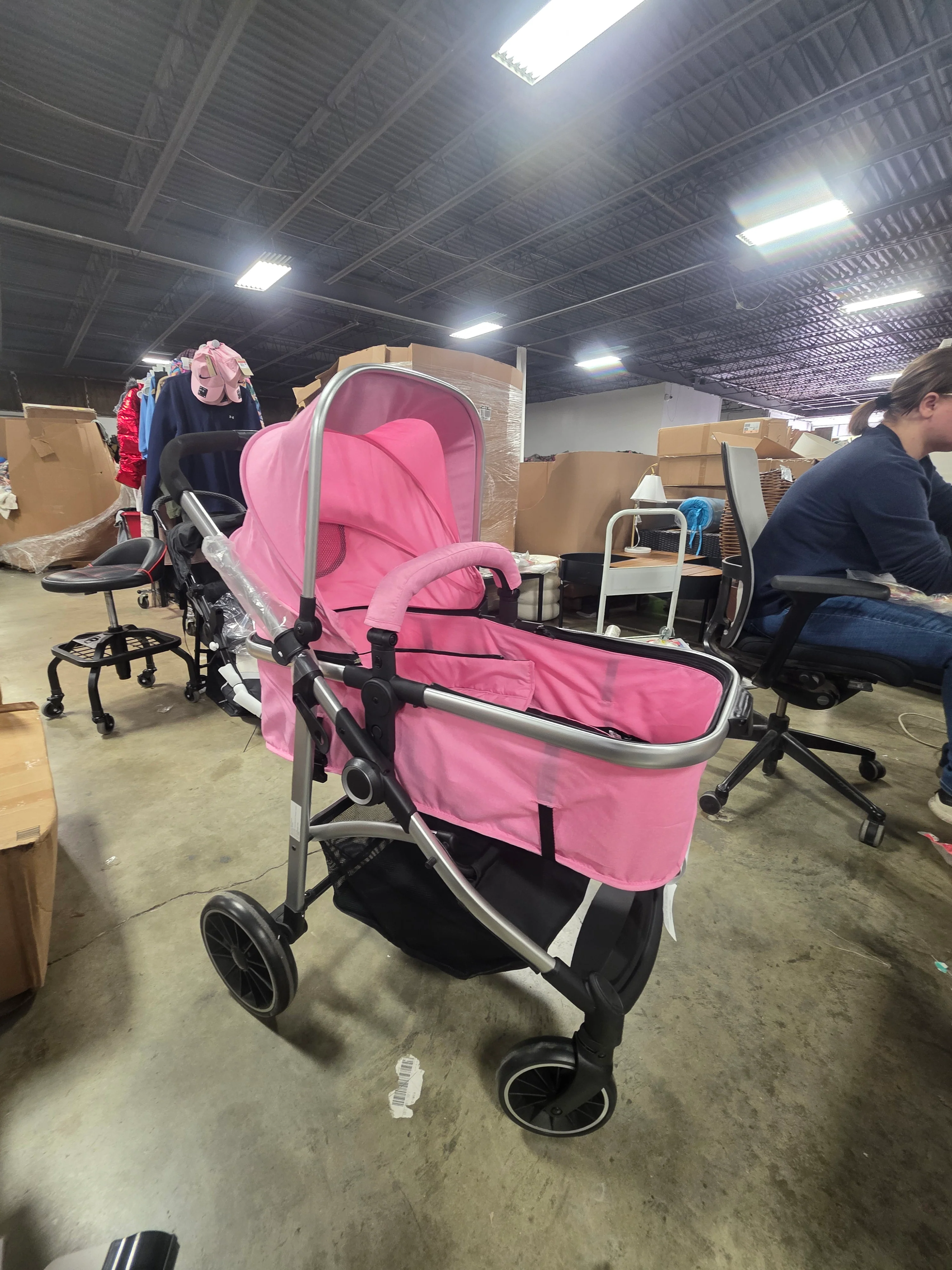 2-in-1 Convertible Baby Stroller with Reversible Seat - Pink - Image 6