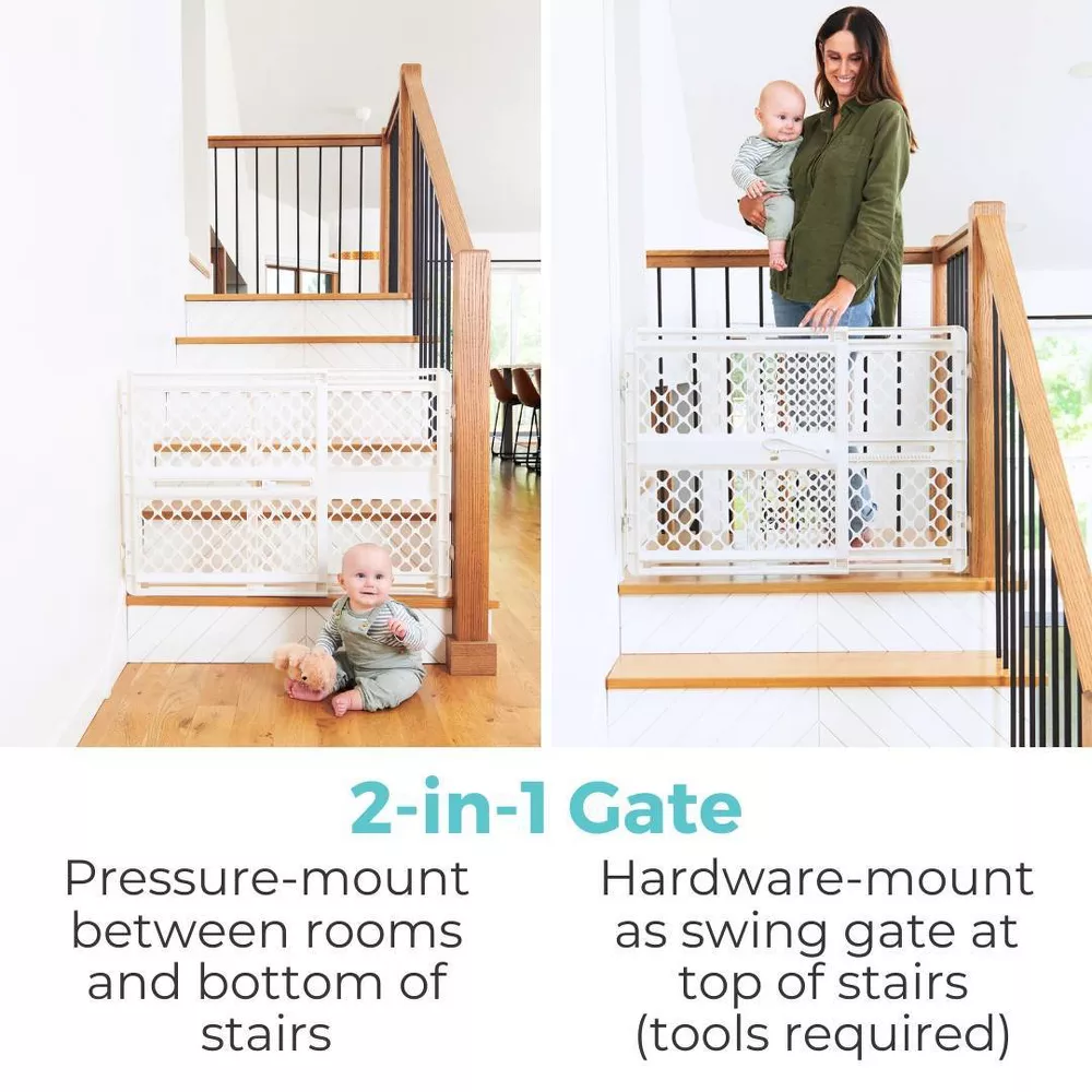 2-in-1 Supergate Secure Plastic Gate - White - Image 4