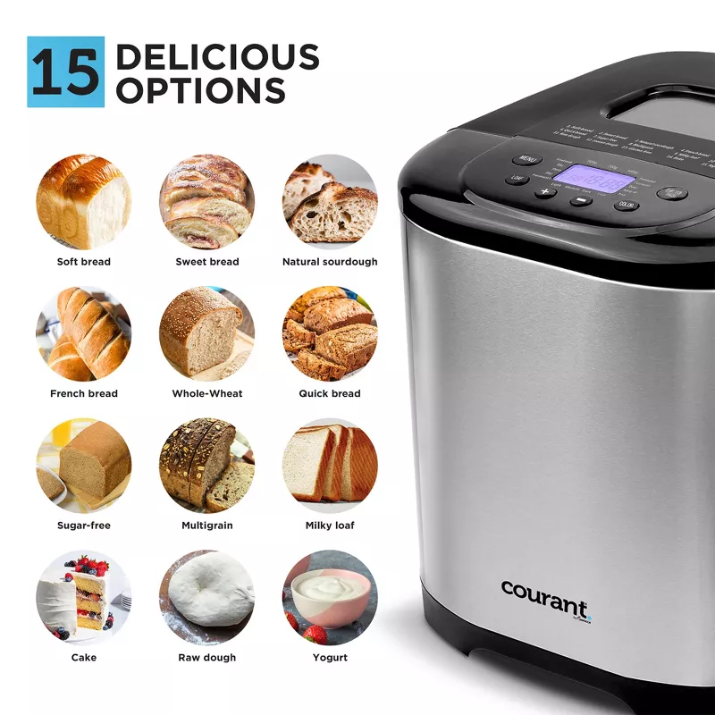 Automatic Bread Maker, Keep Warm Feature - Stainless Steel - Image 2