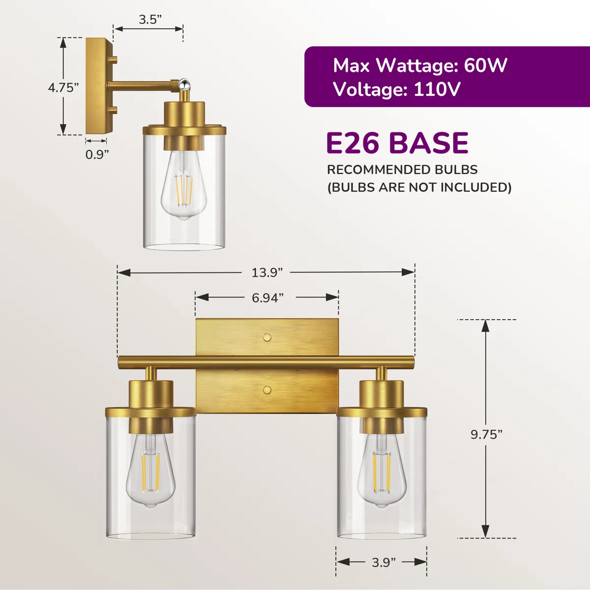 2 - Light Dimmable Vanity Light - Image 5