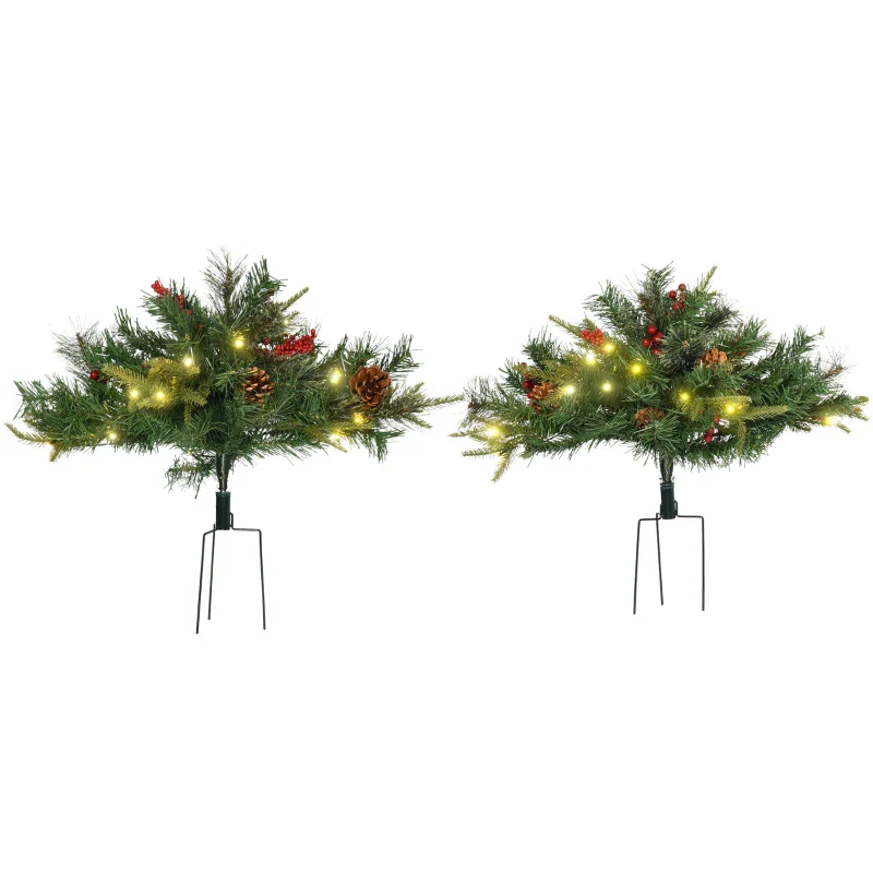 2 Pack Prelit Artificial Christmas Tree Cordless with 69 Branches